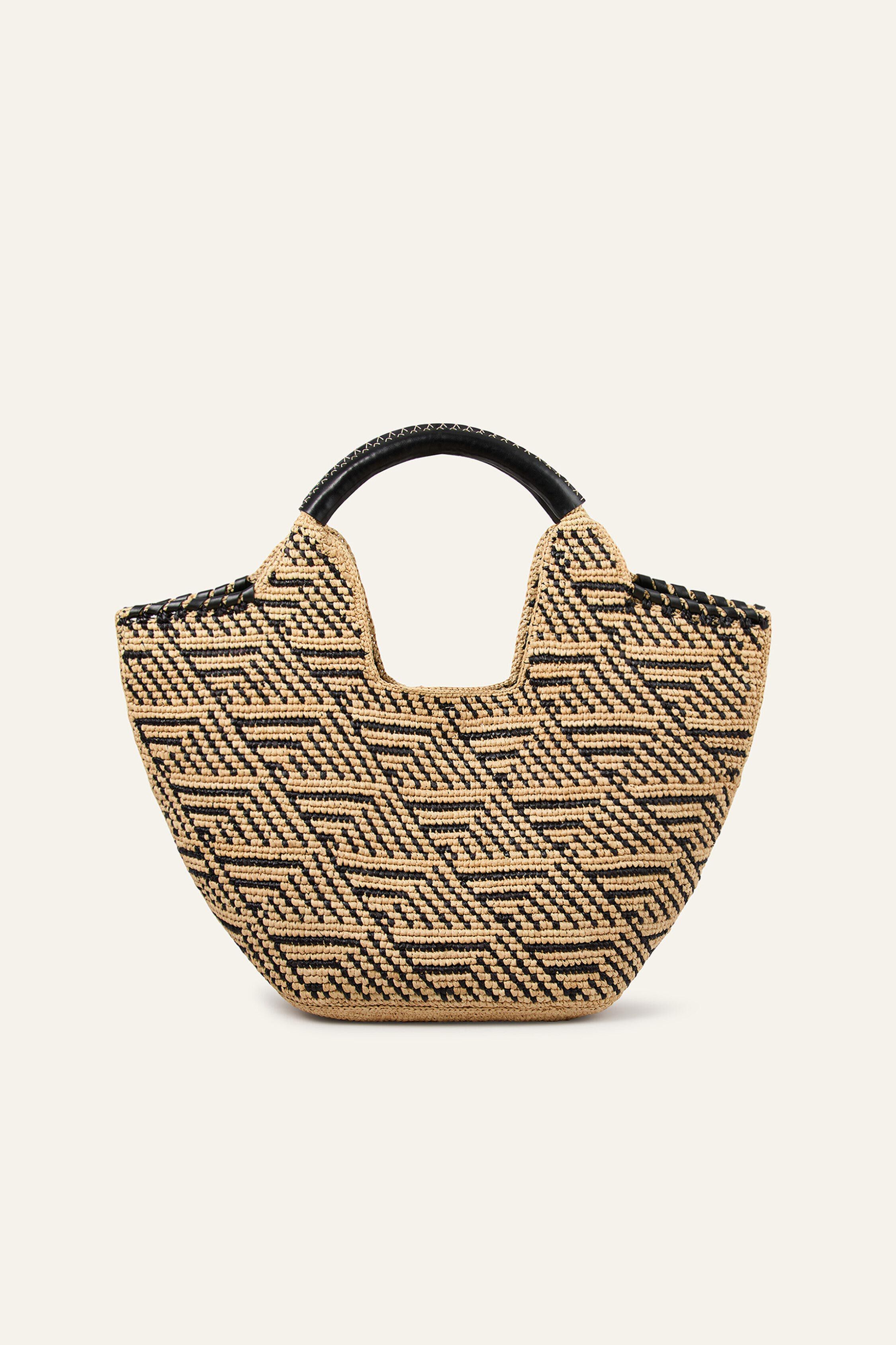 BASKET M RAPHIA TRIBAL ARA
