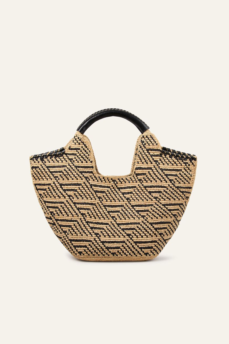 BASKET M RAPHIA TRIBAL ARA