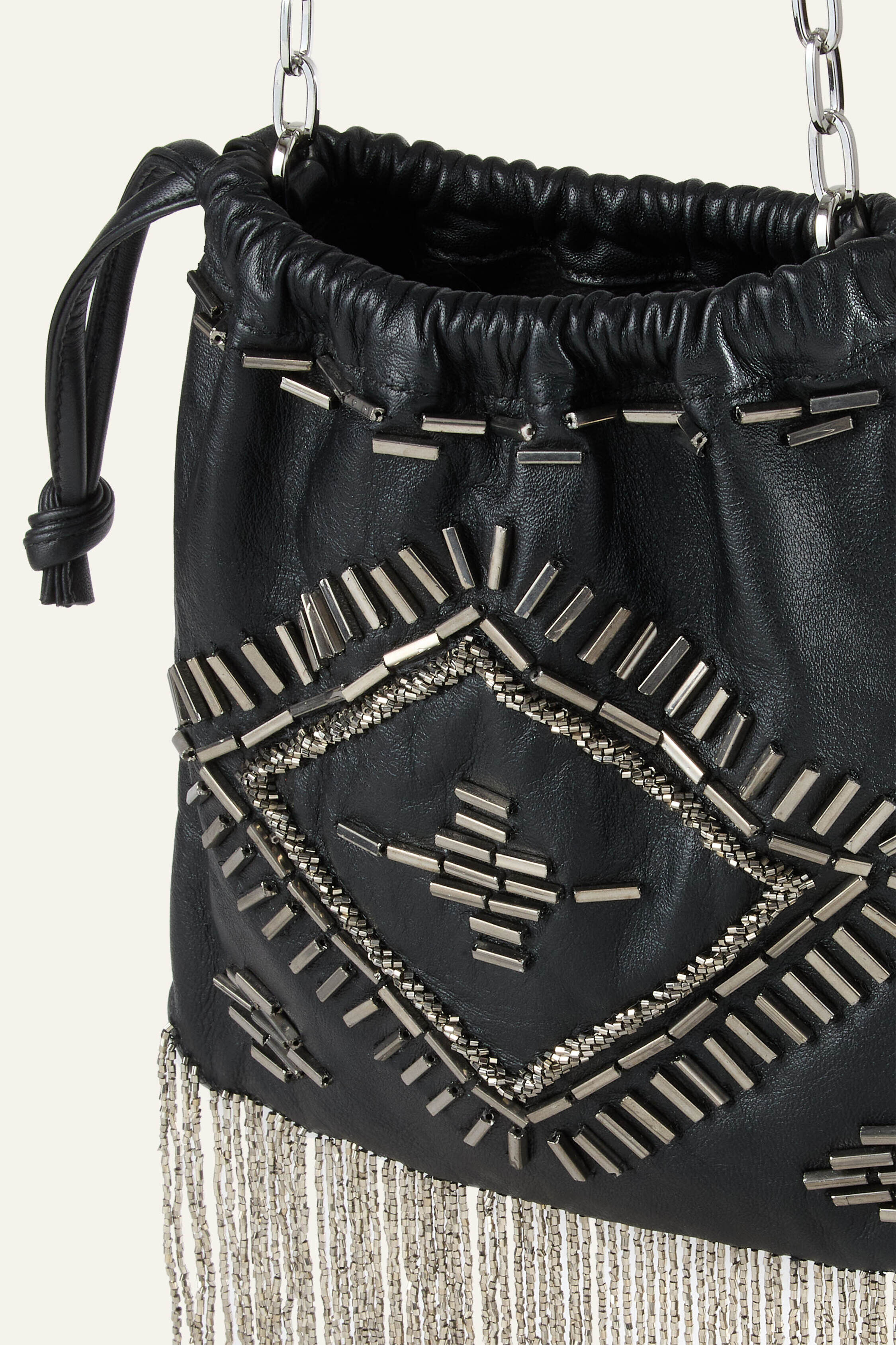 POUCH LEATHER STUDS JUNE TOTE