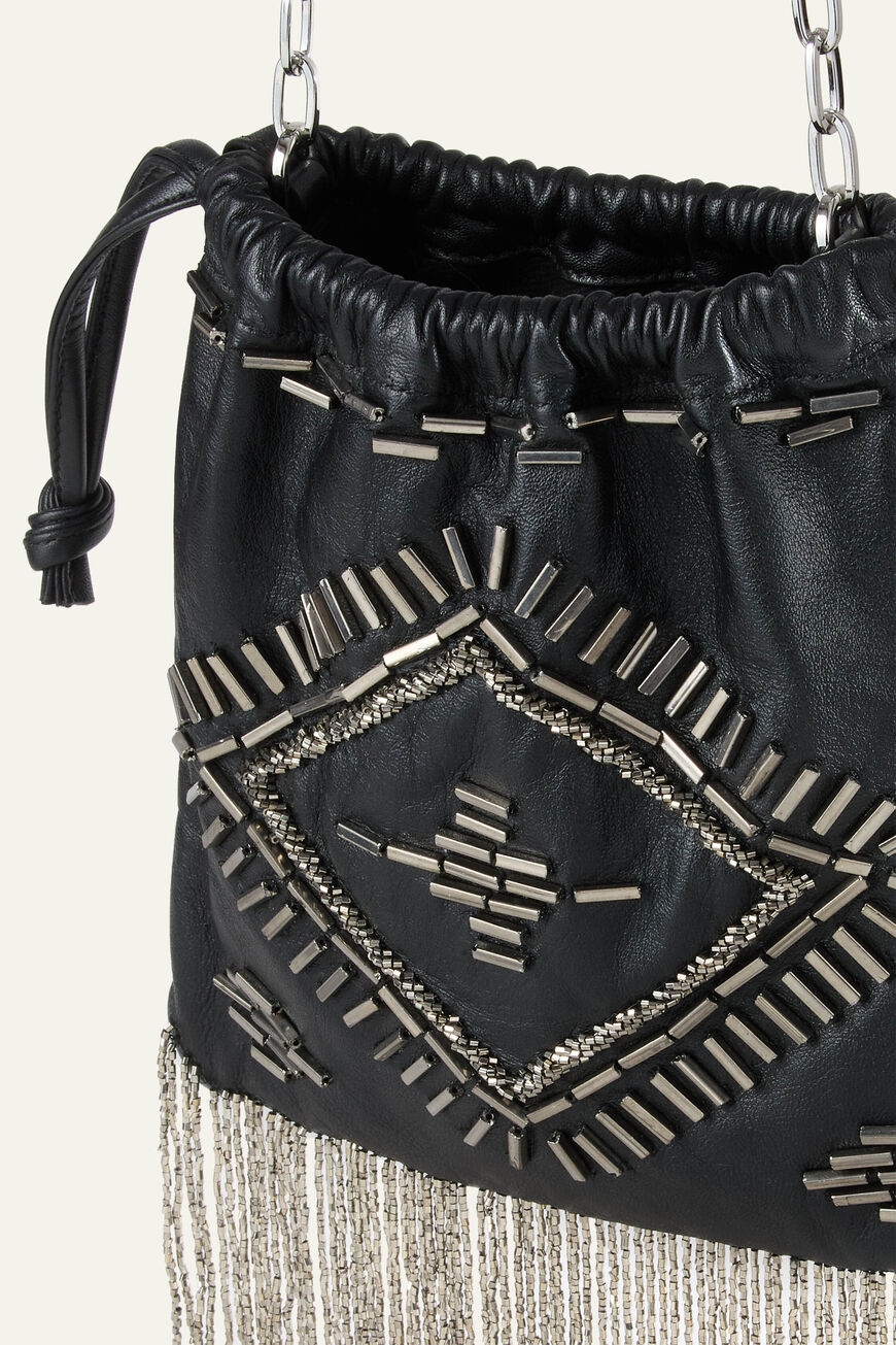 POUCH LEATHER STUDS JUNE TOTE