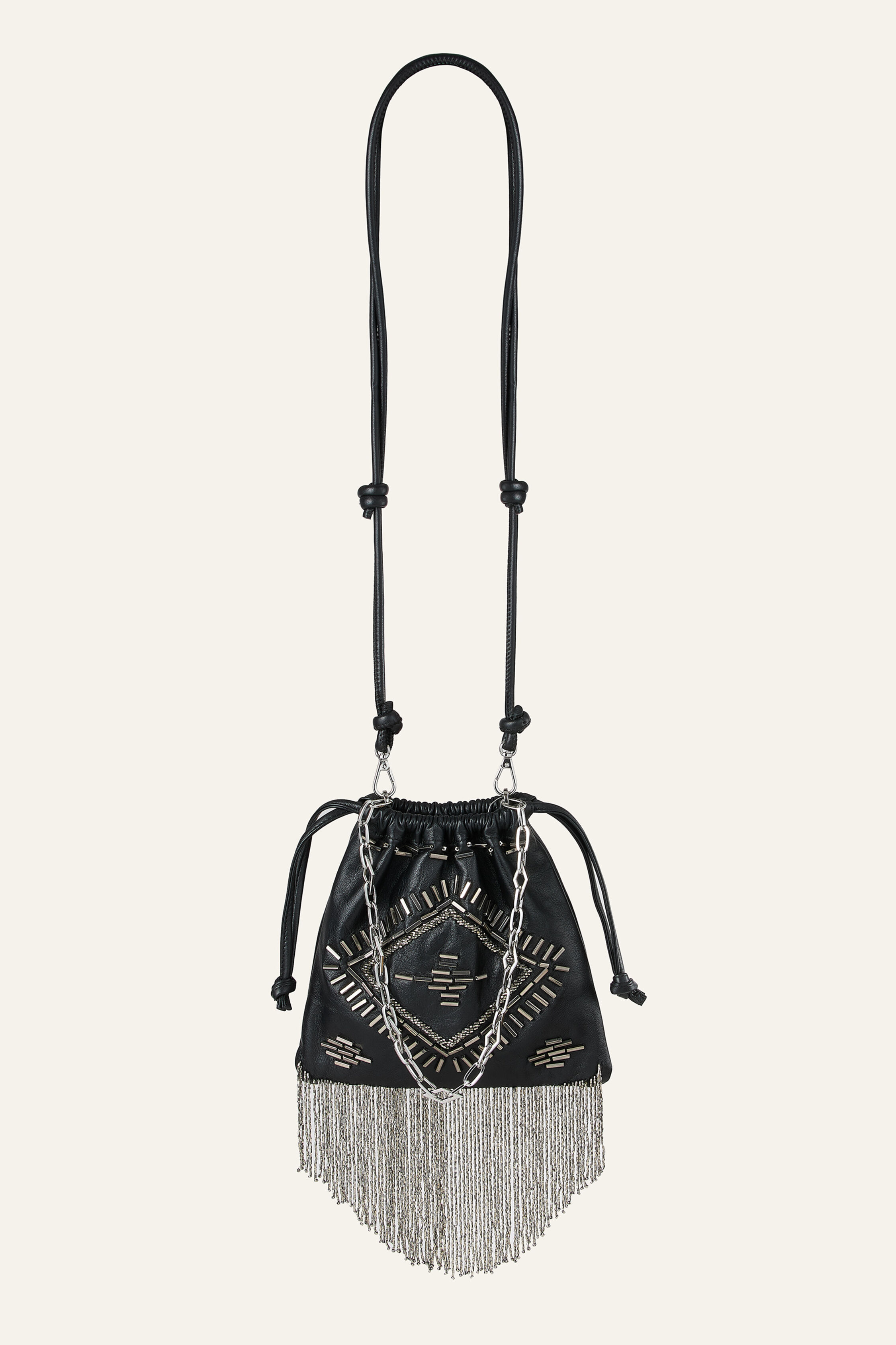 POUCH LEATHER STUDS JUNE TOTE