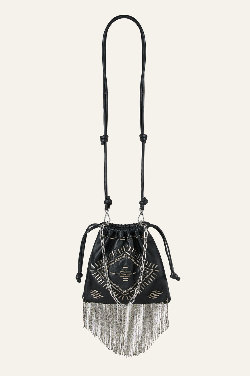 POUCH LEATHER STUDS JUNE TOTE