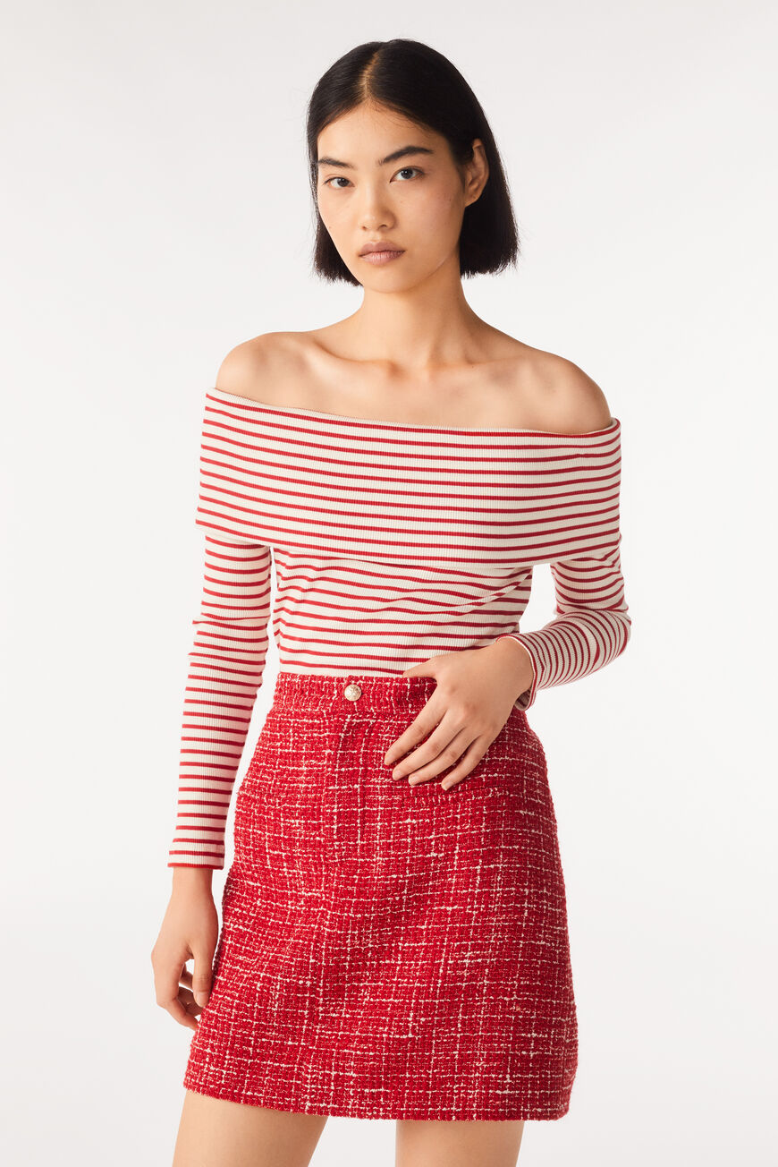 1782367 Cold Shoulder T-Shirt Sissi Red // ba&sh