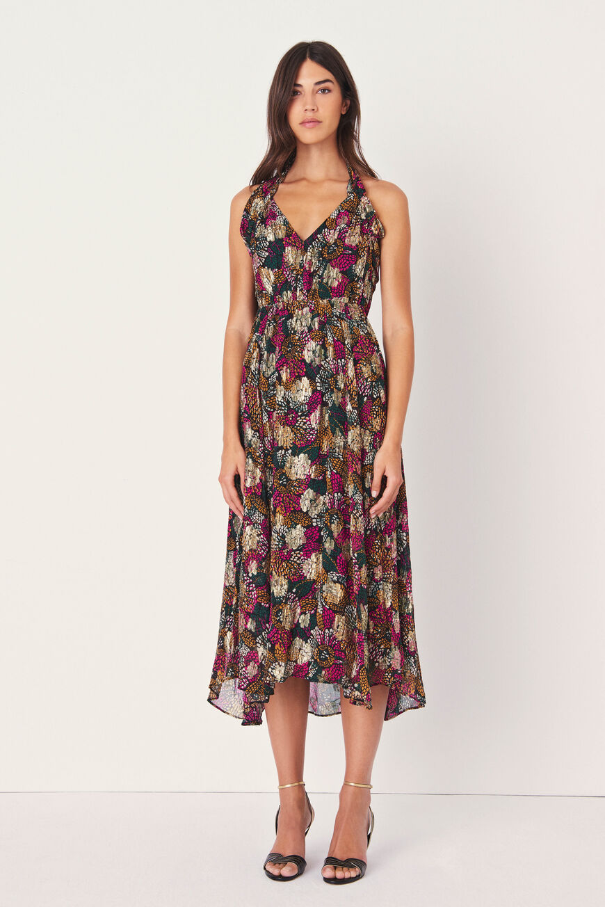 Robe Longue En Coton Kaki Taille 40 - Style Moulant Décontracté, été/printemps, Occasion