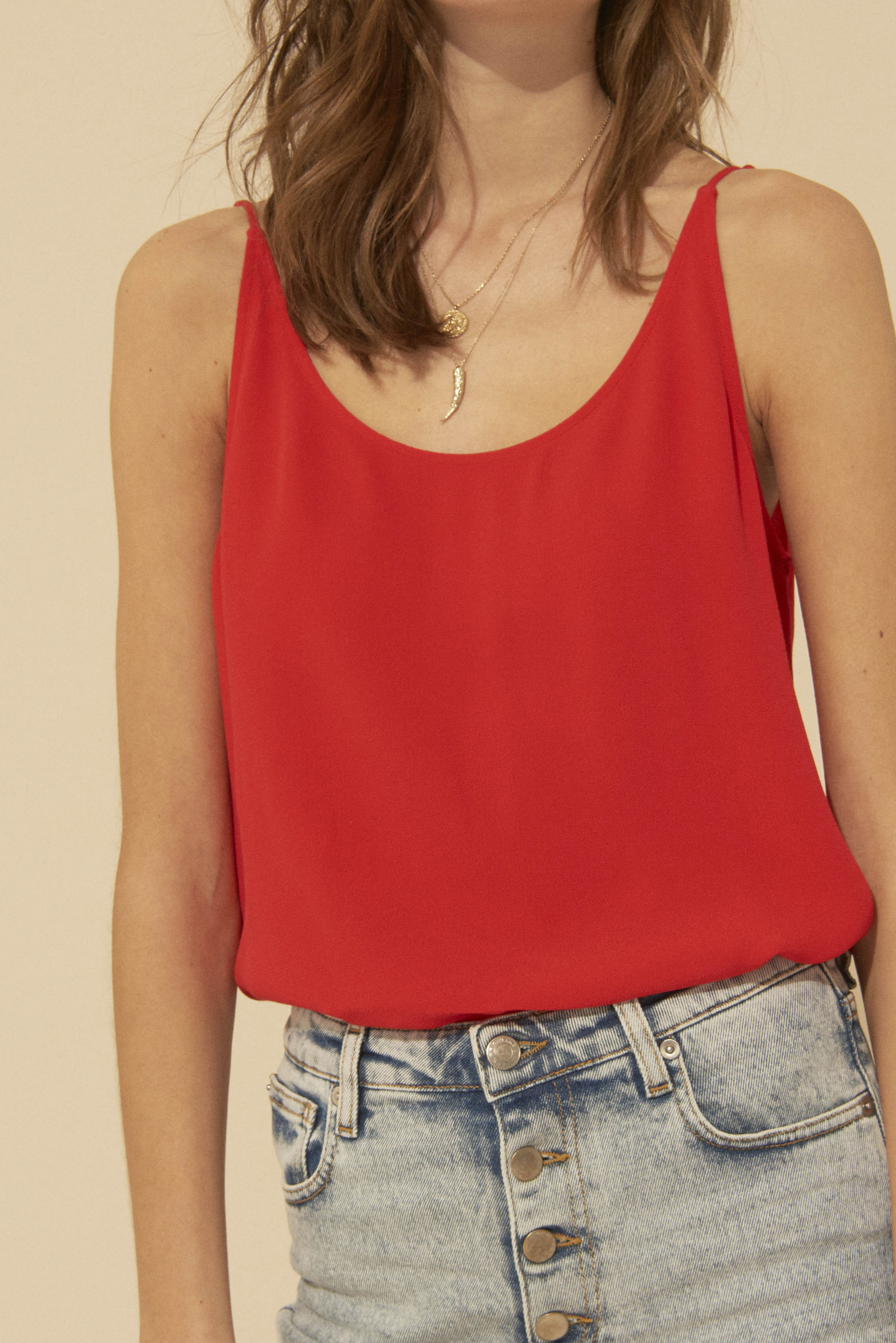 Sleeveless Top Tank Red // ba&sh
