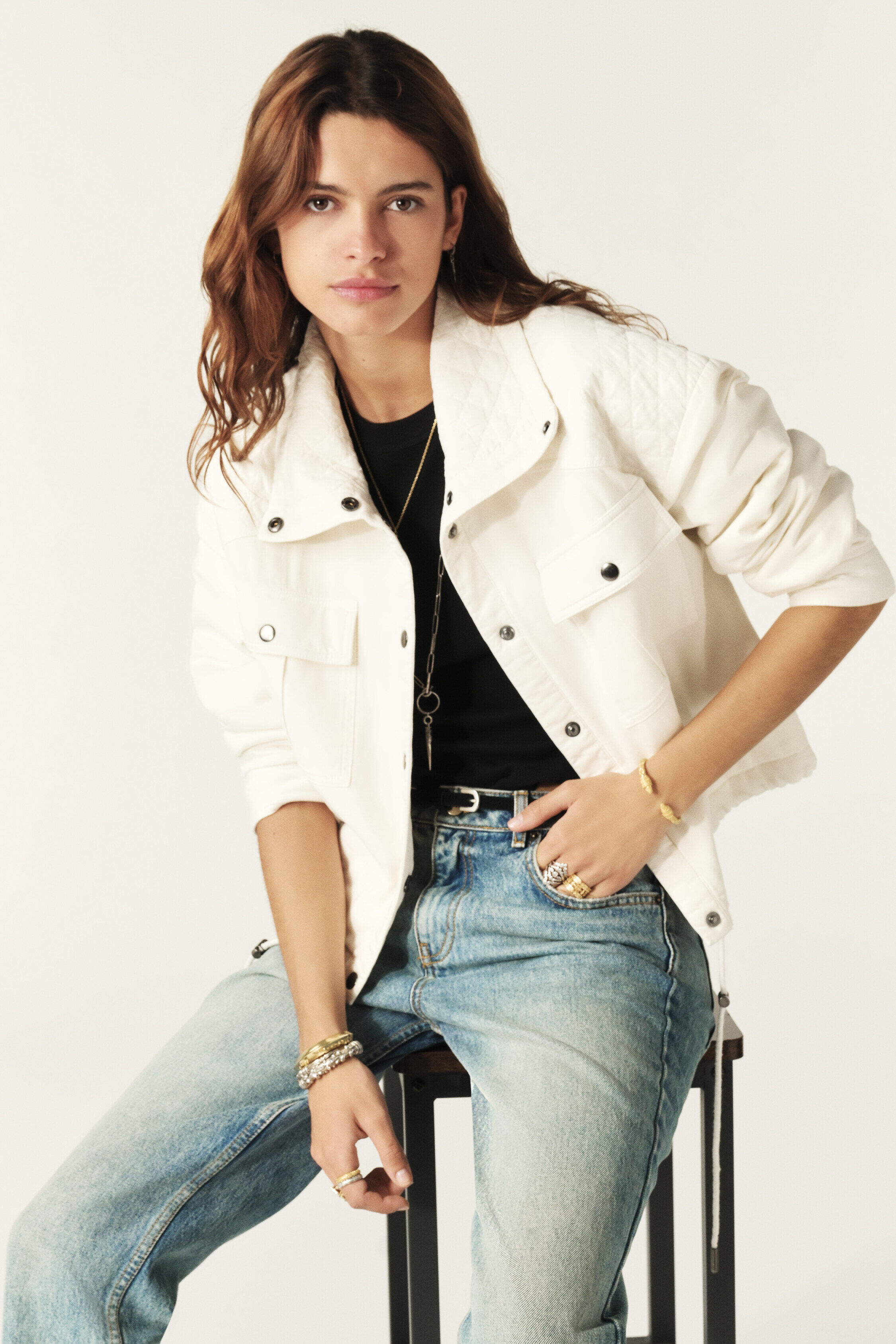 High Neck Jacket Static Ecru // ba&sh HK