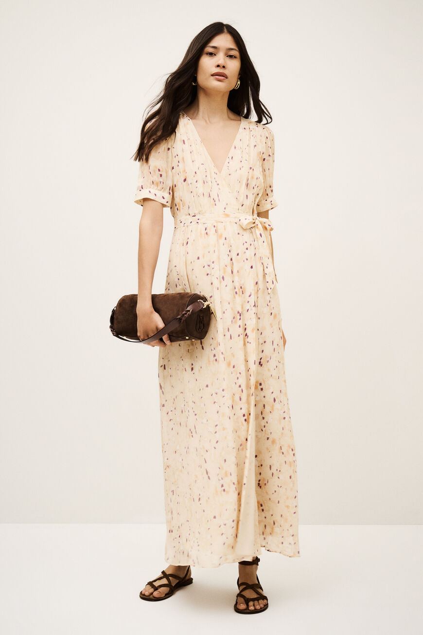 Maxi Wrap Dress Kris Beige // ba&sh US Maxi Wrap Dress Kris Beige // ba&sh US