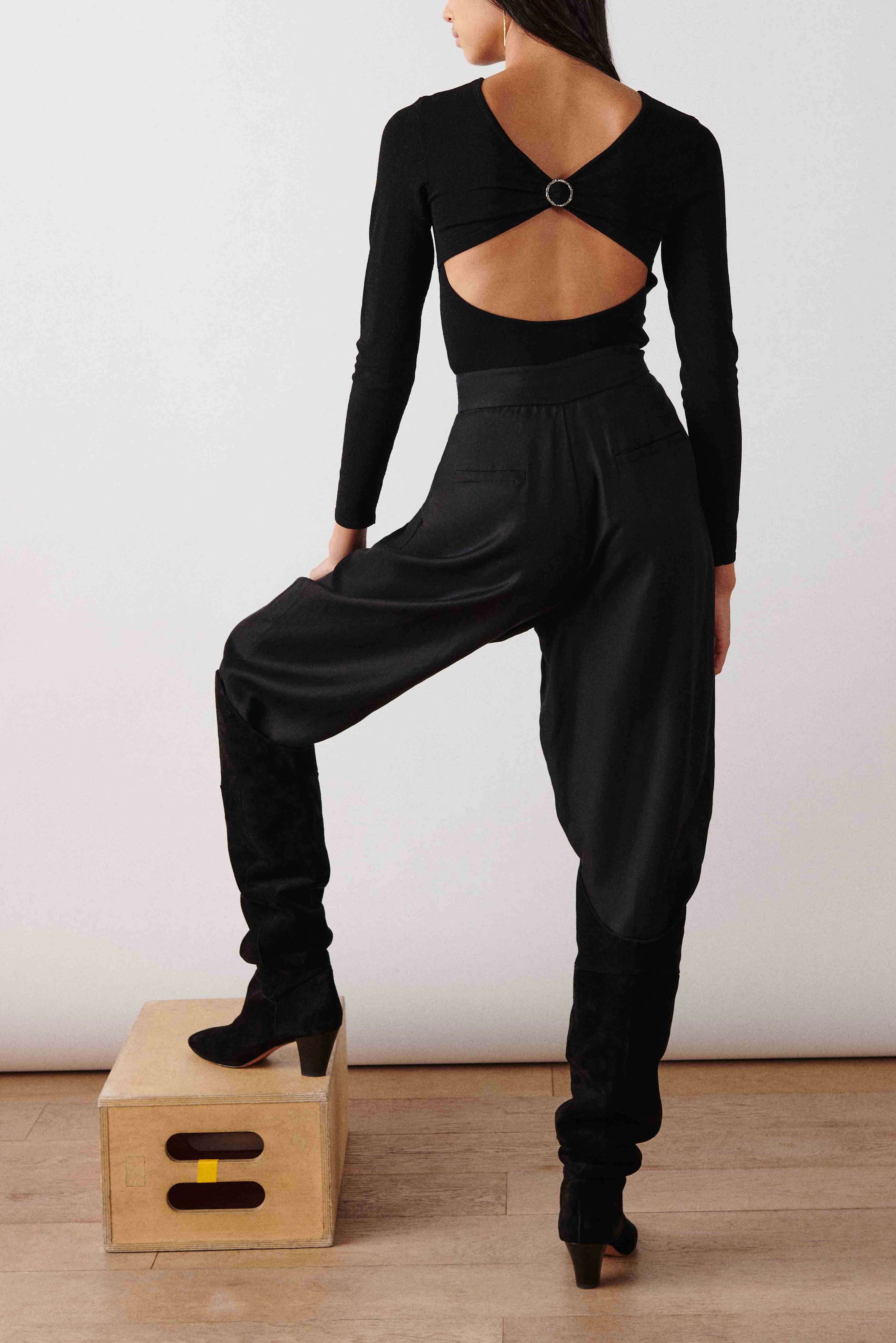 Long Sleeve Backless Sweater Ray Black // ba&sh US