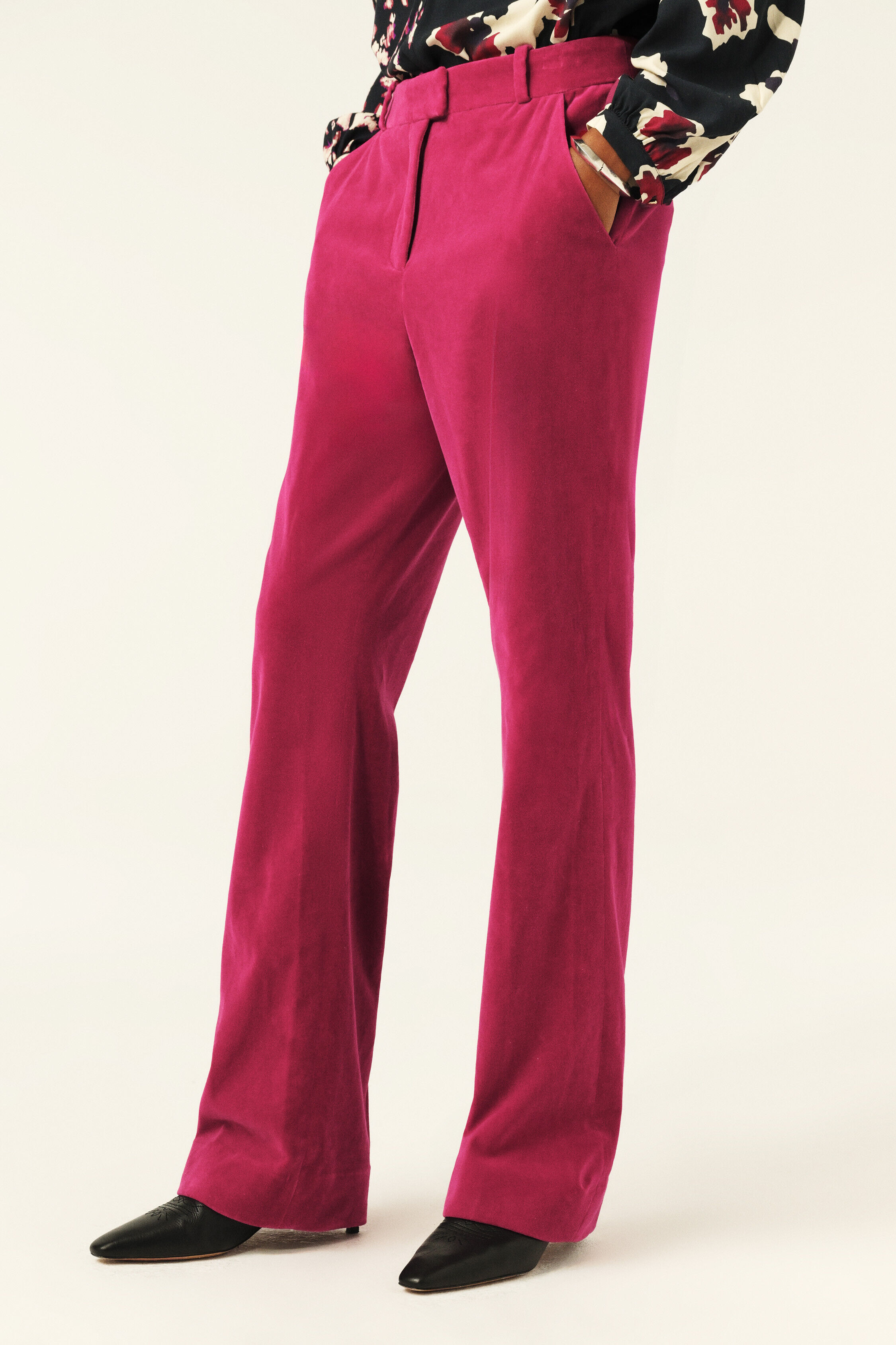 Straight-Leg Velvet Pants Babilon Pink // ba&sh US 