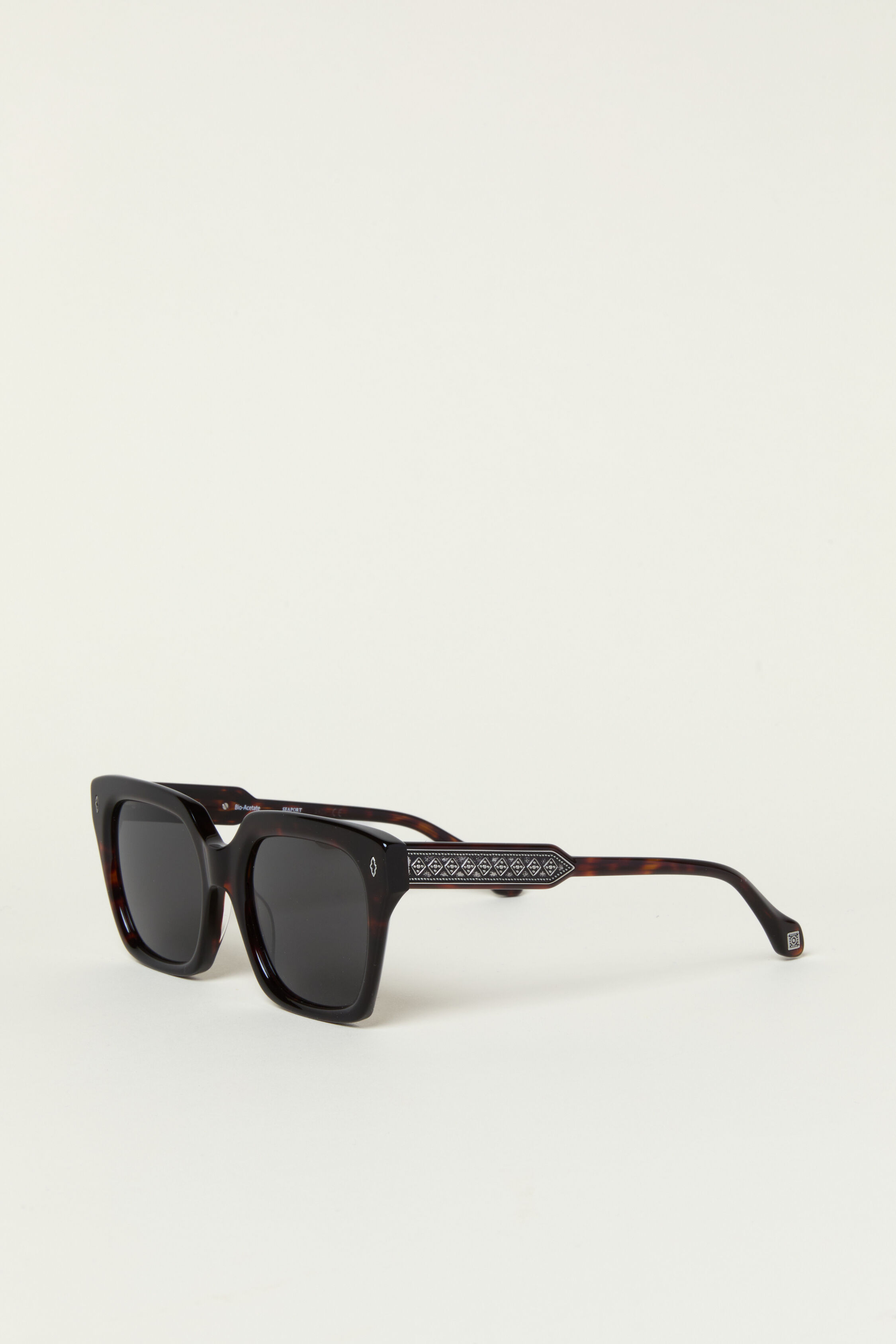 Lunettes De Soleil Carrées Rétro Opposit - Marron Marbré - UV400 - Italie - Neuf