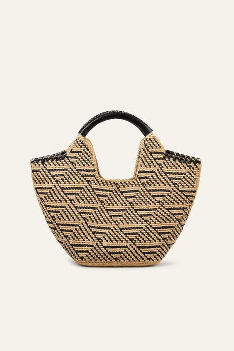 BASKET M RAPHIA TRIBAL ARA
