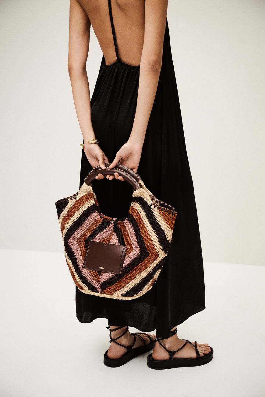 BAG M RAPHIA STRIPES ARA