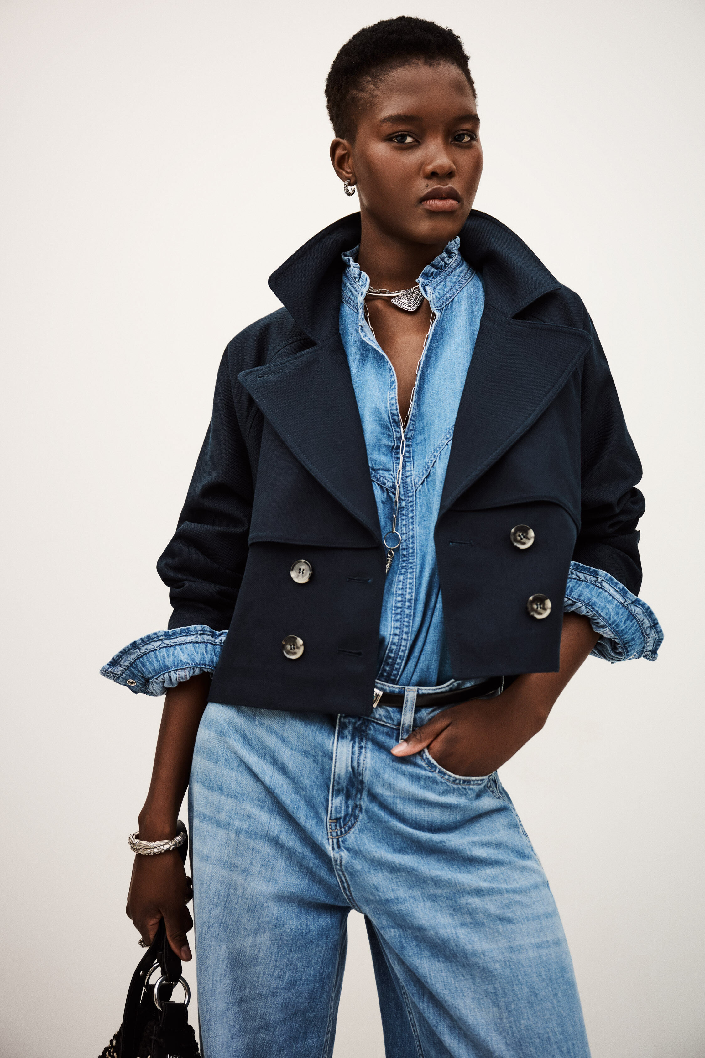 Trench Court La Redoute Collections En Polyester Mélangé Bleu Marine - Taille S - Neuf Avec étiquette