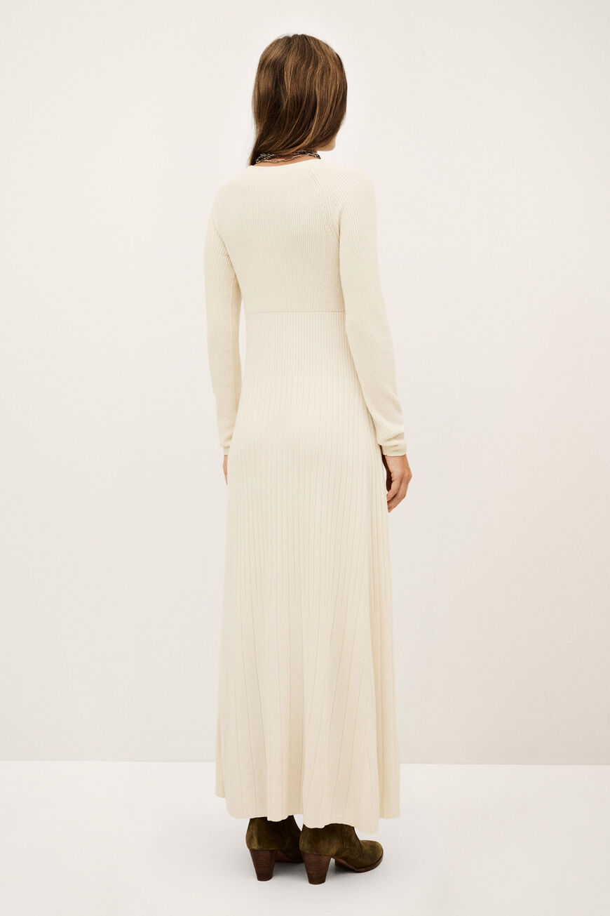Knitted Maxi Dress Elise Off-White // ba&sh US Knitted Maxi Dress Elise Off-White // ba&sh US