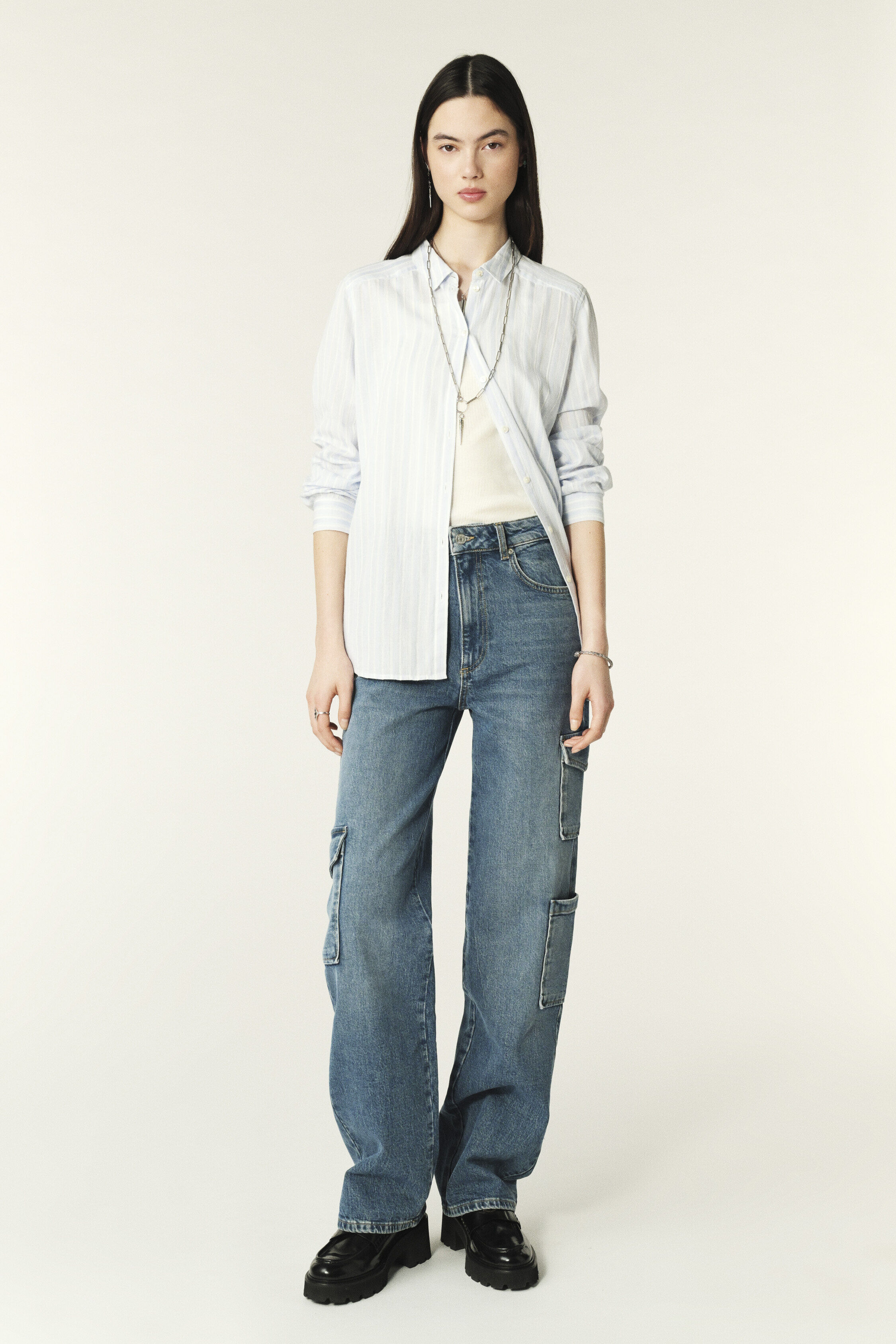 Loose Cargo Pants Loig Blue // ba&sh UK