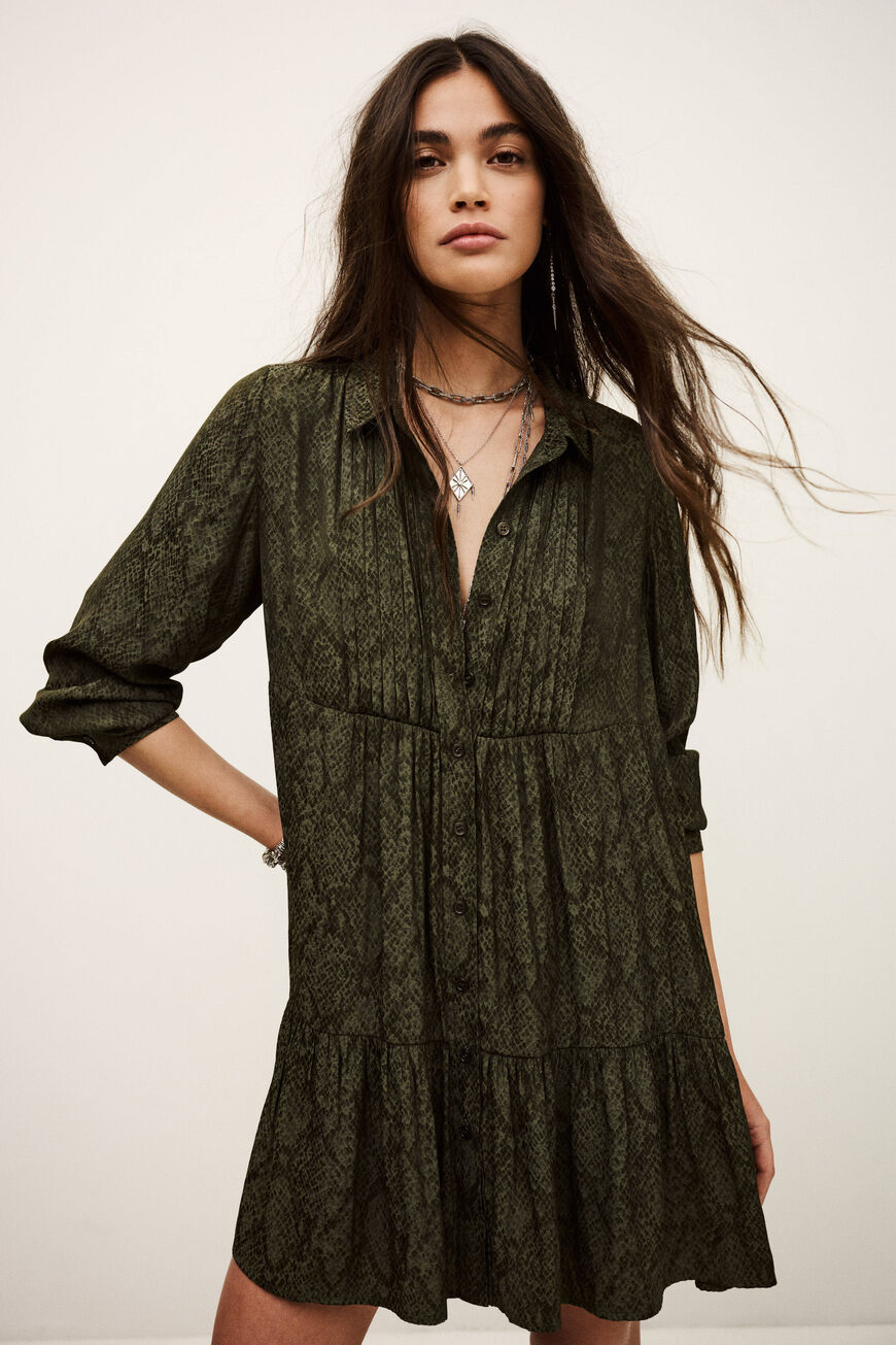 ba&sh Rosyna Mini Shirt Dress - Green ba&sh Rosyna Mini Shirt Dress - Green