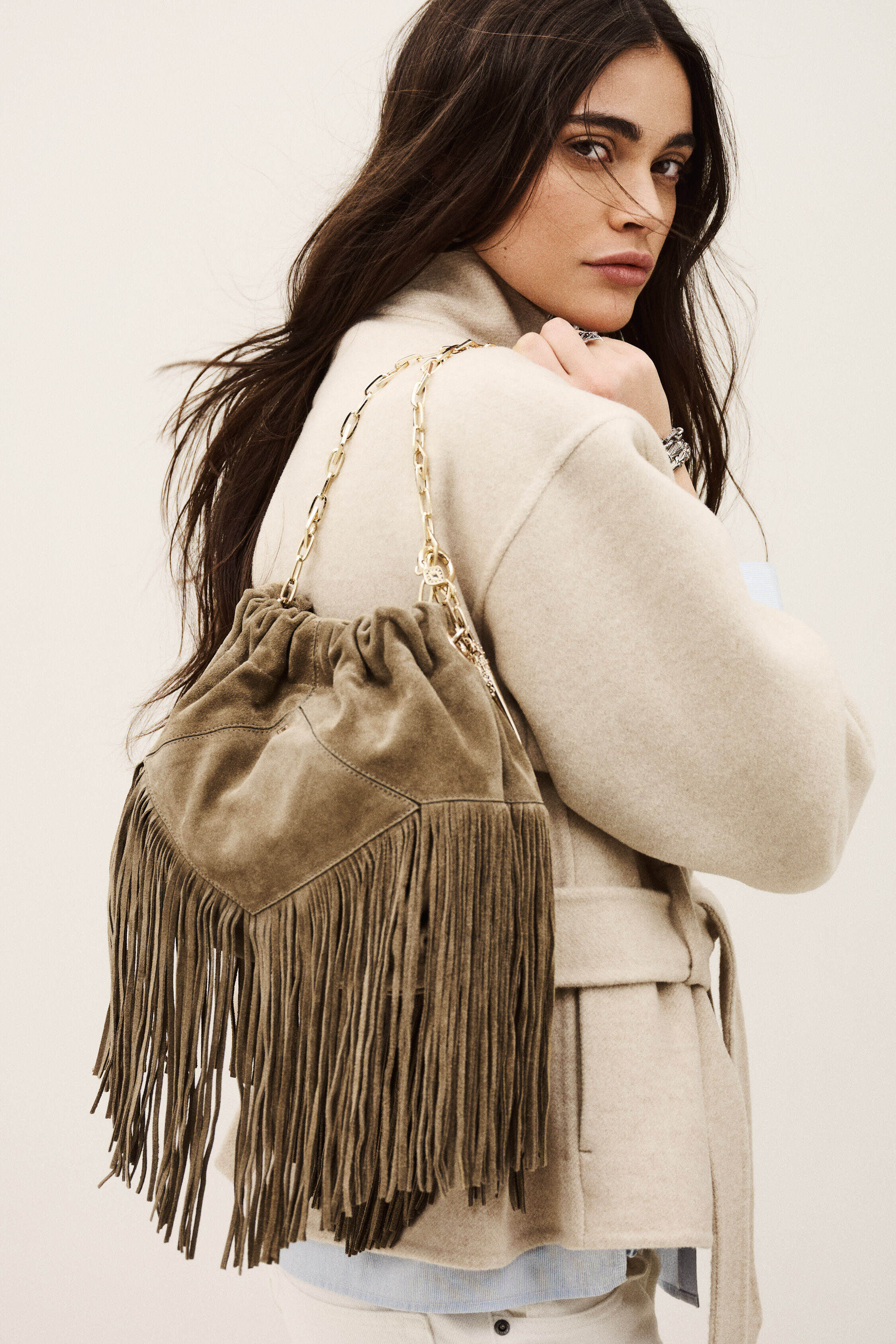 BAG S SUEDE MINI JUNE TOTE FRINGES