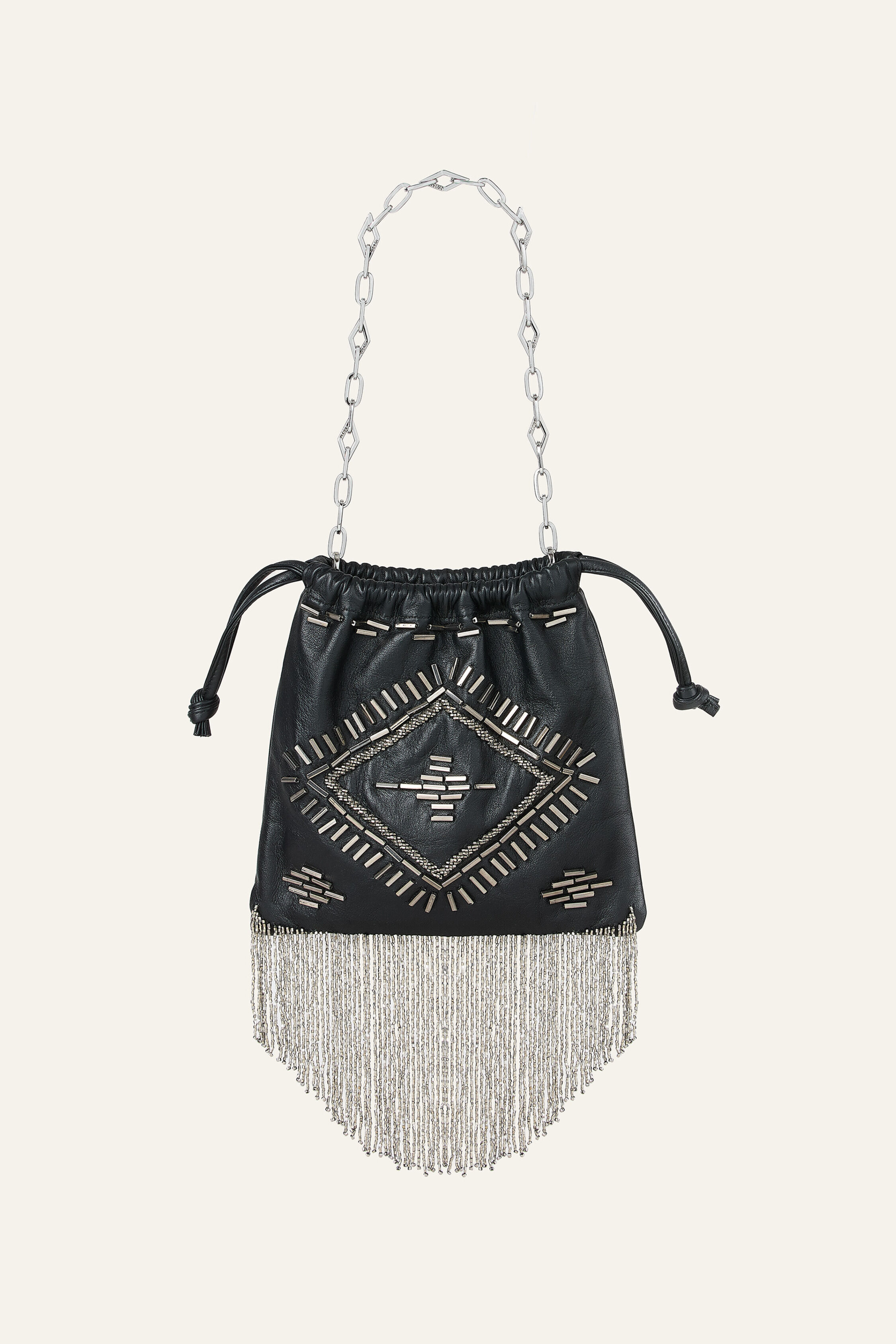 POUCH LEATHER STUDS JUNE TOTE