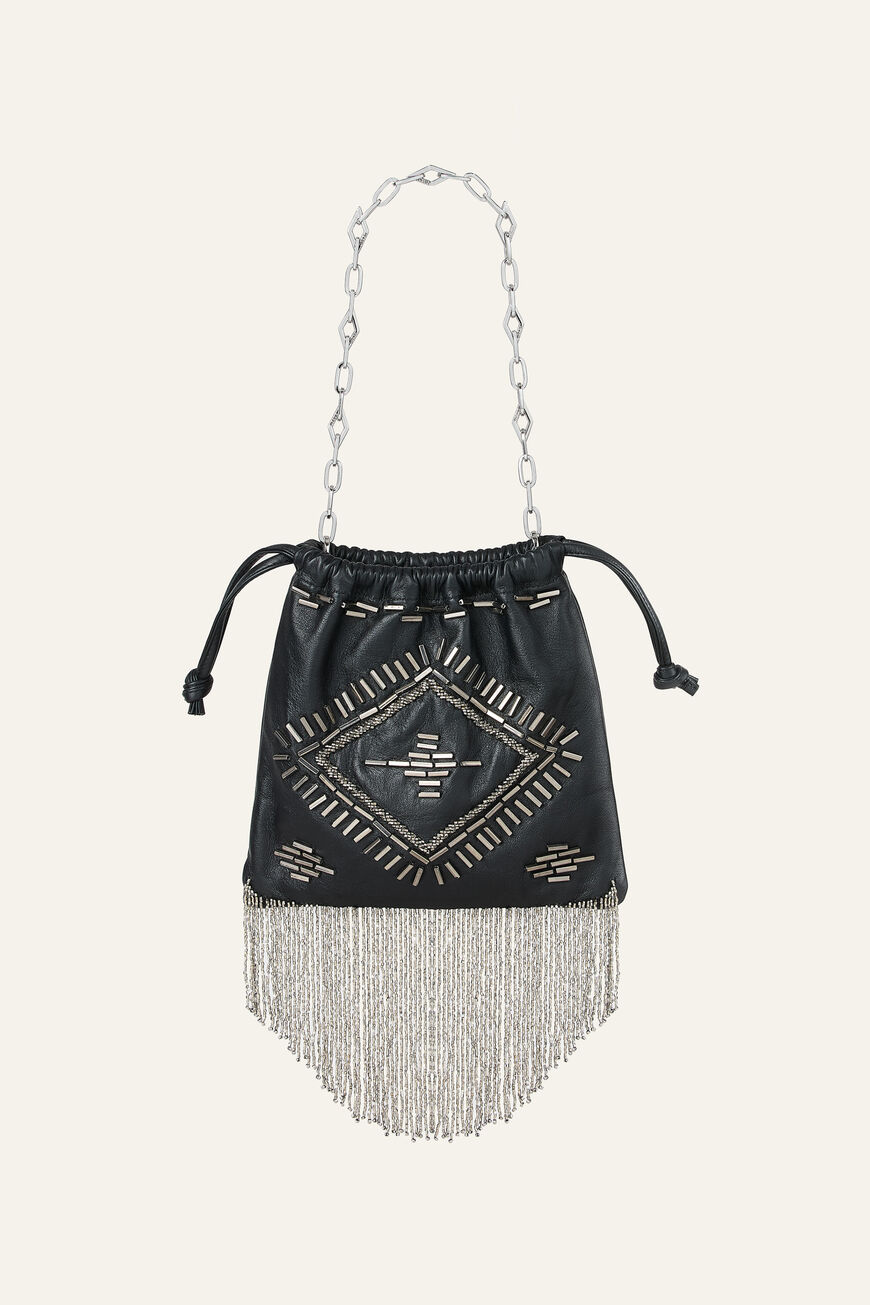 POUCH LEATHER STUDS JUNE TOTE