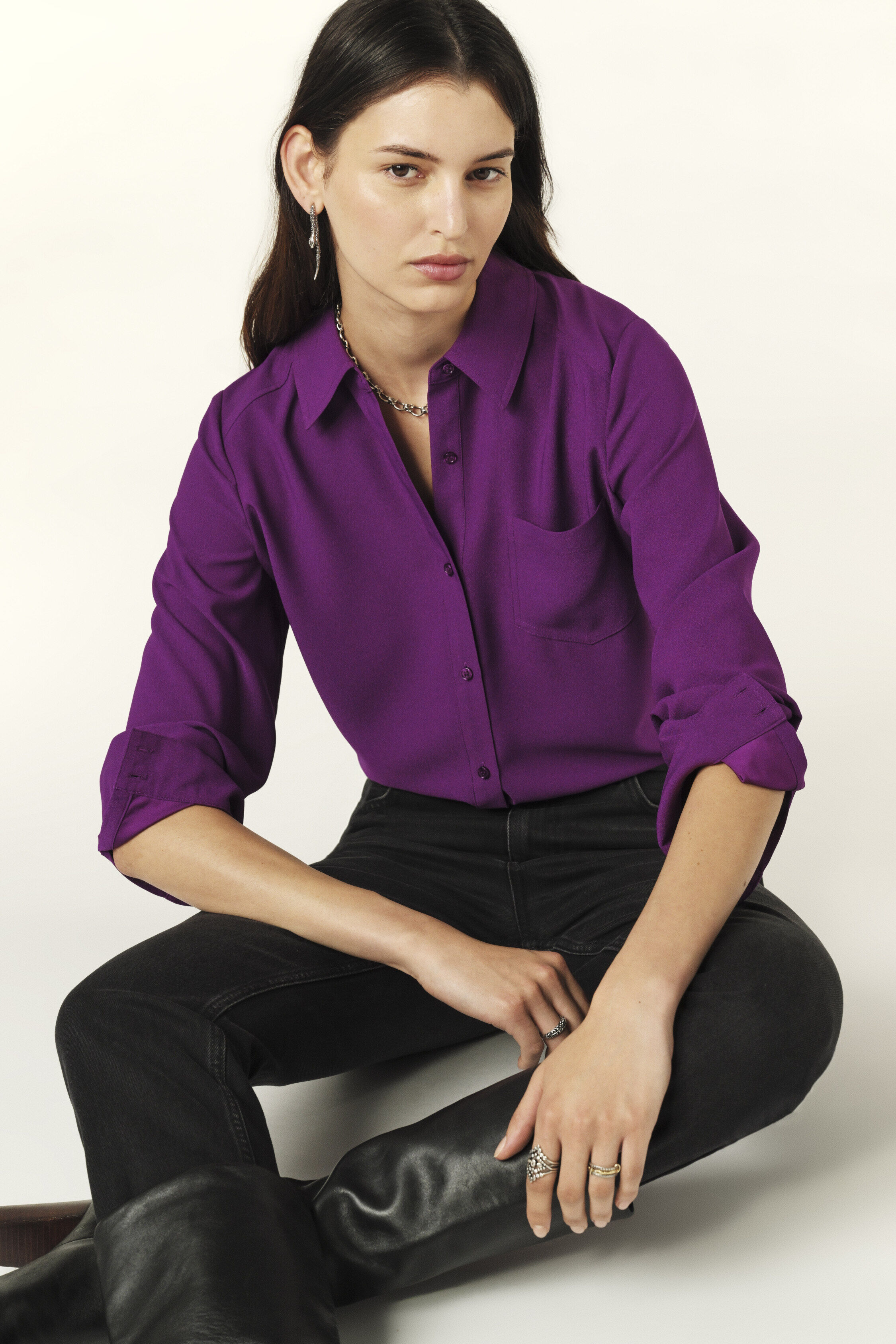 Loose Buttoned Shirt Monica Purple // ba&sh US