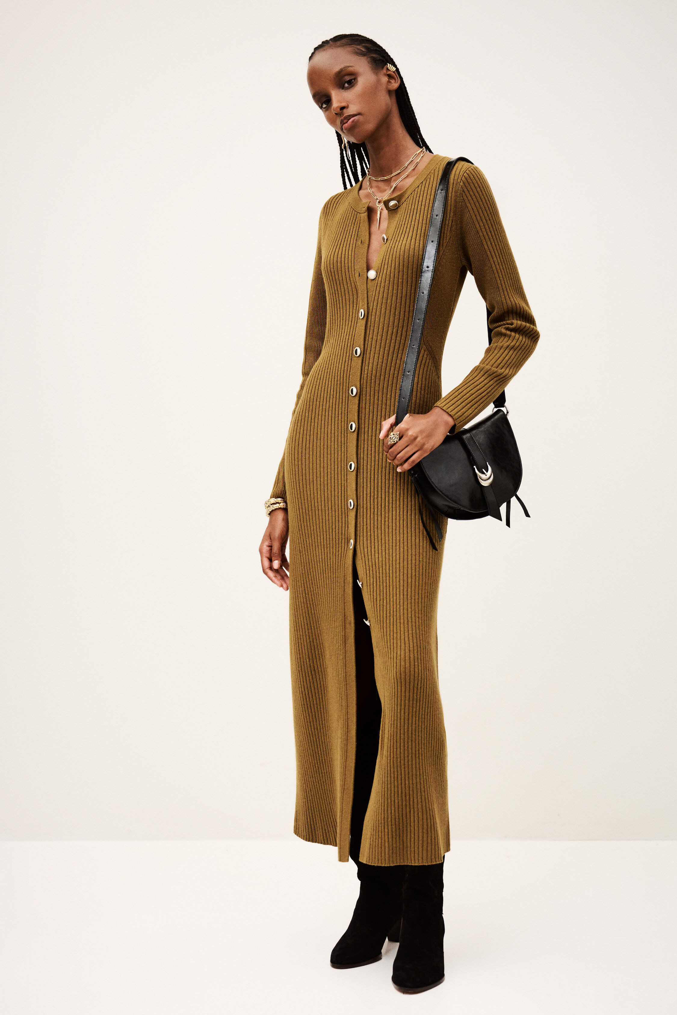 Knitted Maxi Dress Anisa Brown // ba&sh US