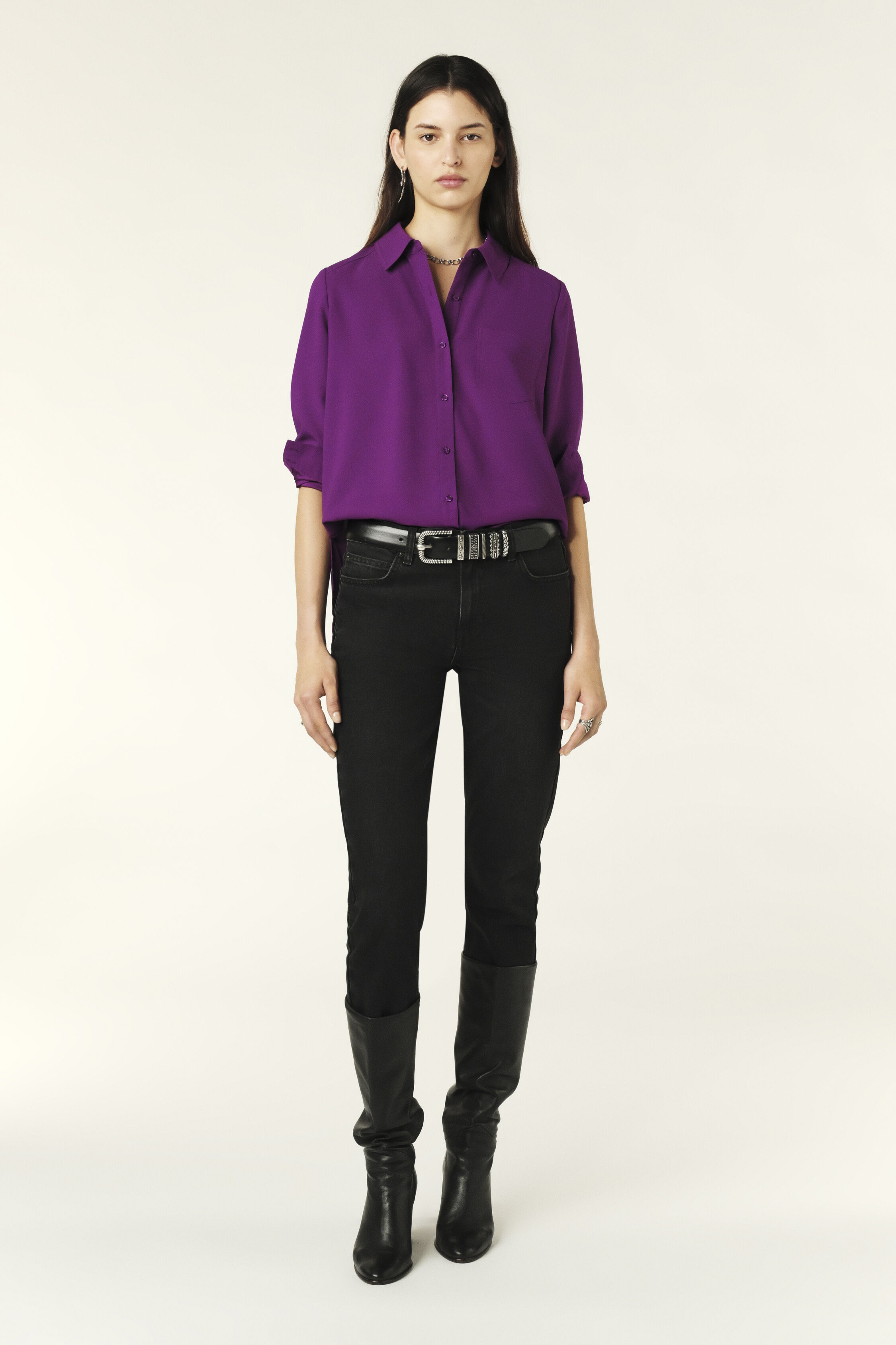 Loose Buttoned Shirt Monica Purple // ba&sh US