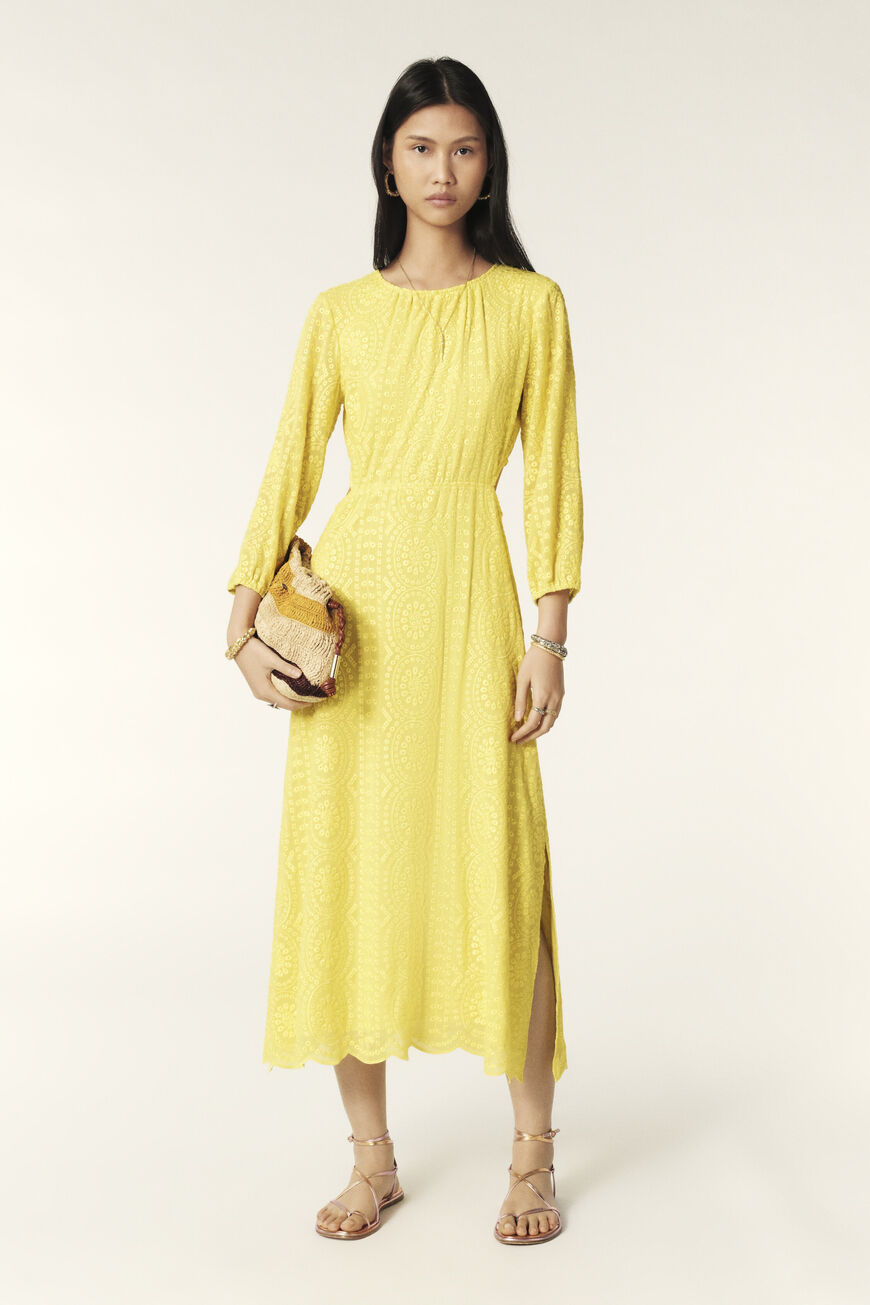 Ba Sh Robes Etam Ete 2021 Bettina Bash Robe Jaune Midi Dress