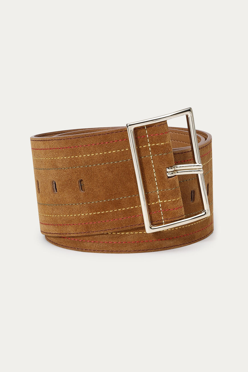 ba&sh belt • Leather belt, wide belt, camel belt, waist belt
