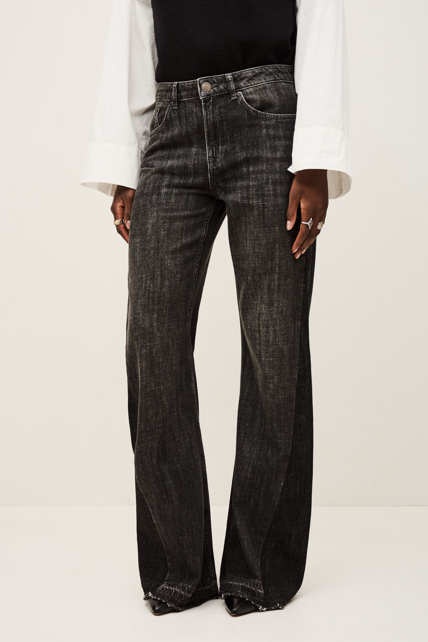 Jean taille haute coupe large à rayures et revers | MEDIUM INDIGO | Jean | M&S FR Jean taille haute coupe large à rayures et revers | MEDIUM INDIGO | Jean | M&S FR
