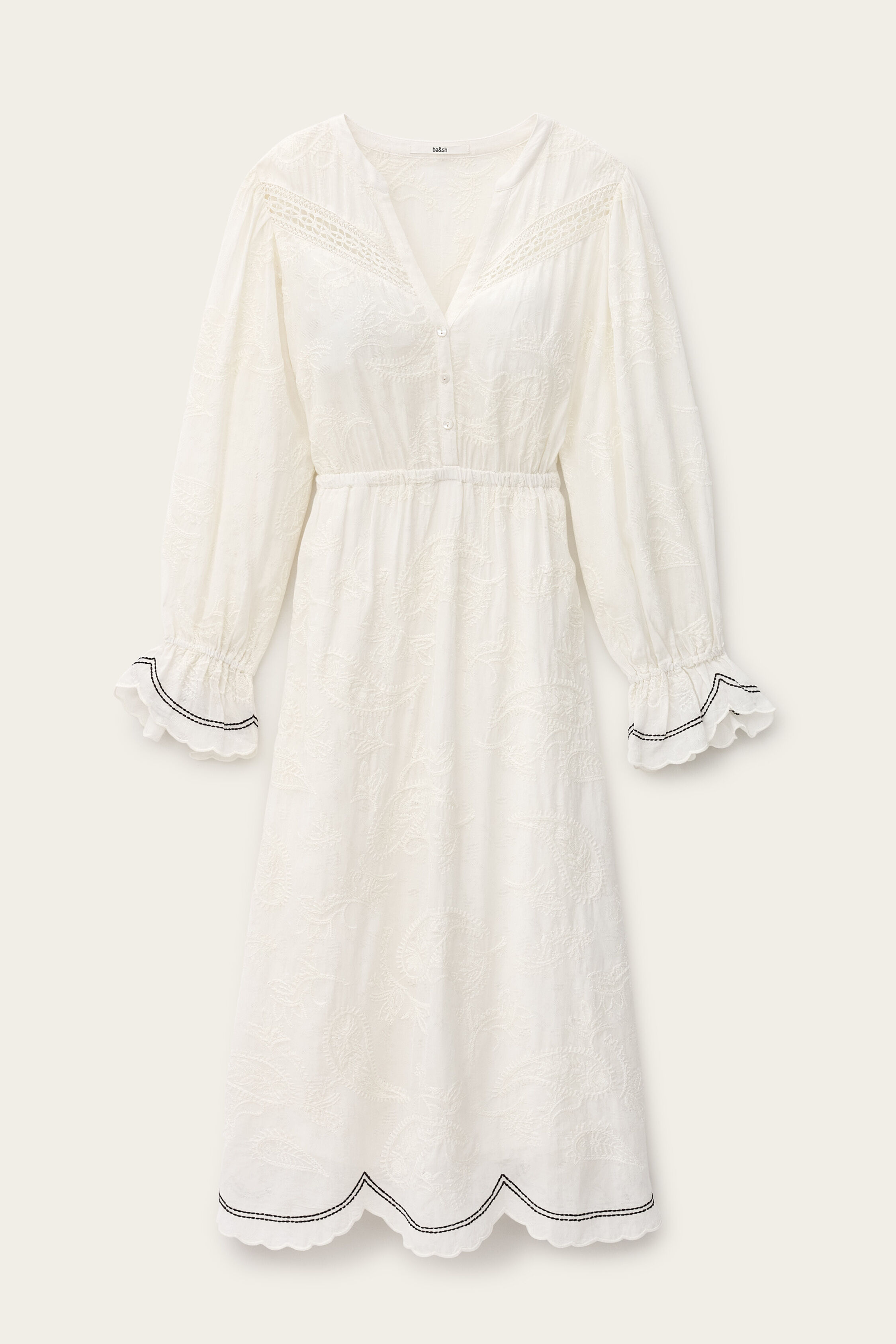 Jacquard Midi Dress Prisco Off-White // ba&sh US