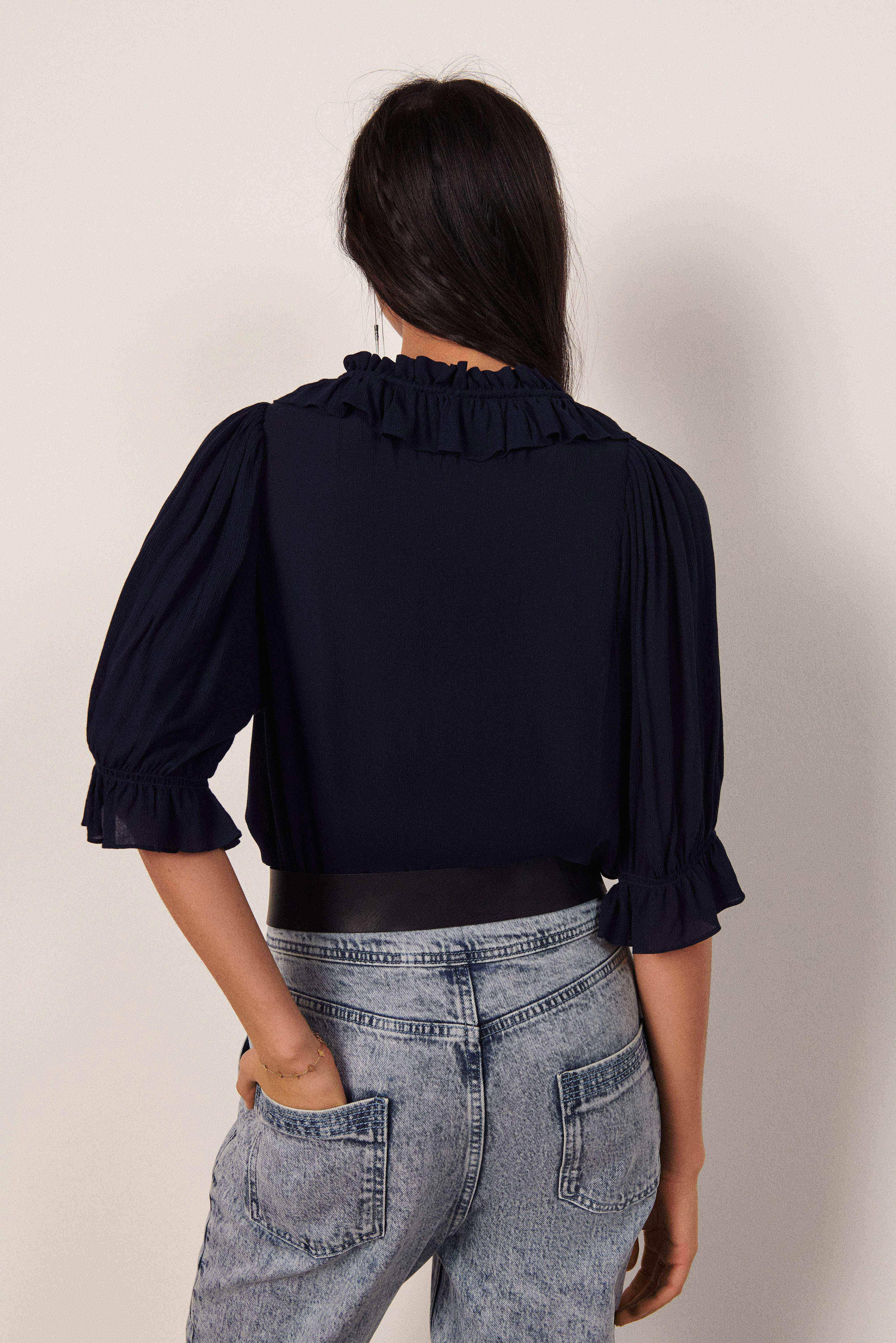 Chemise Fluide Bleue Ba&sh - Taille 36 - Occasion Très Bon état - Viscose, Manches Longues
