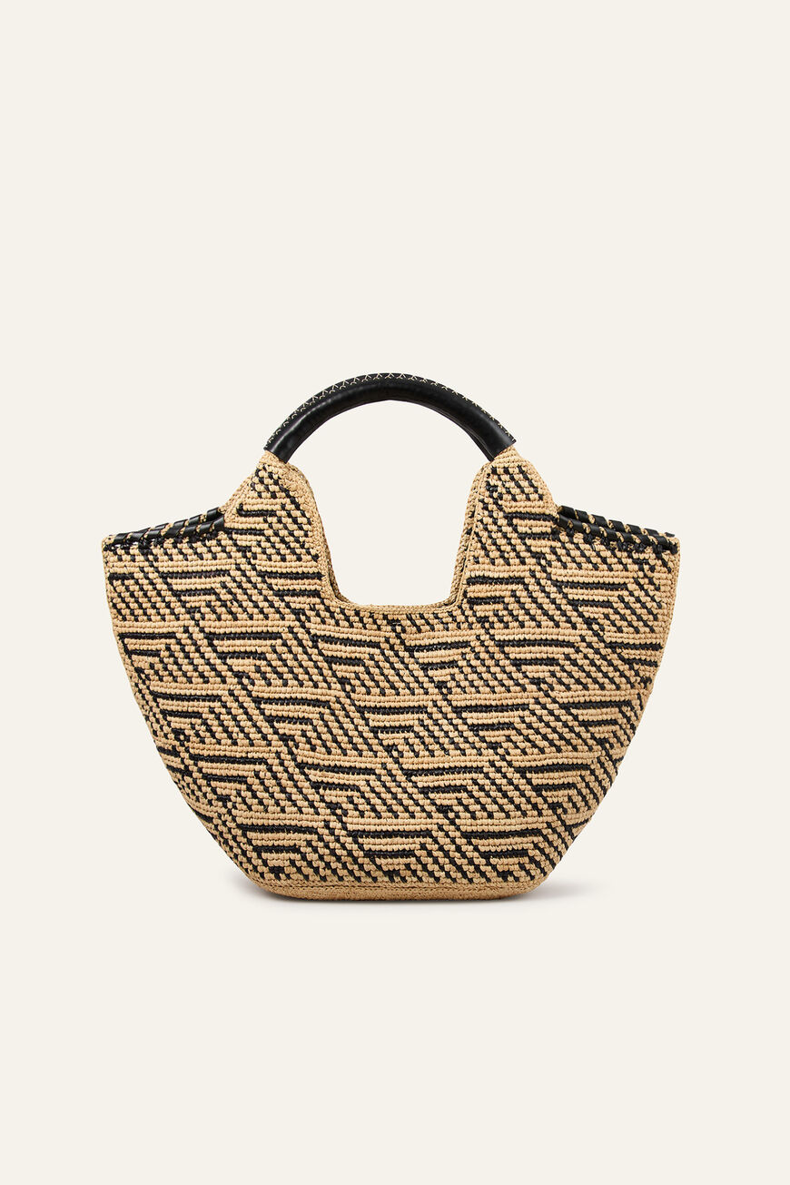 BASKET M RAPHIA TRIBAL ARA