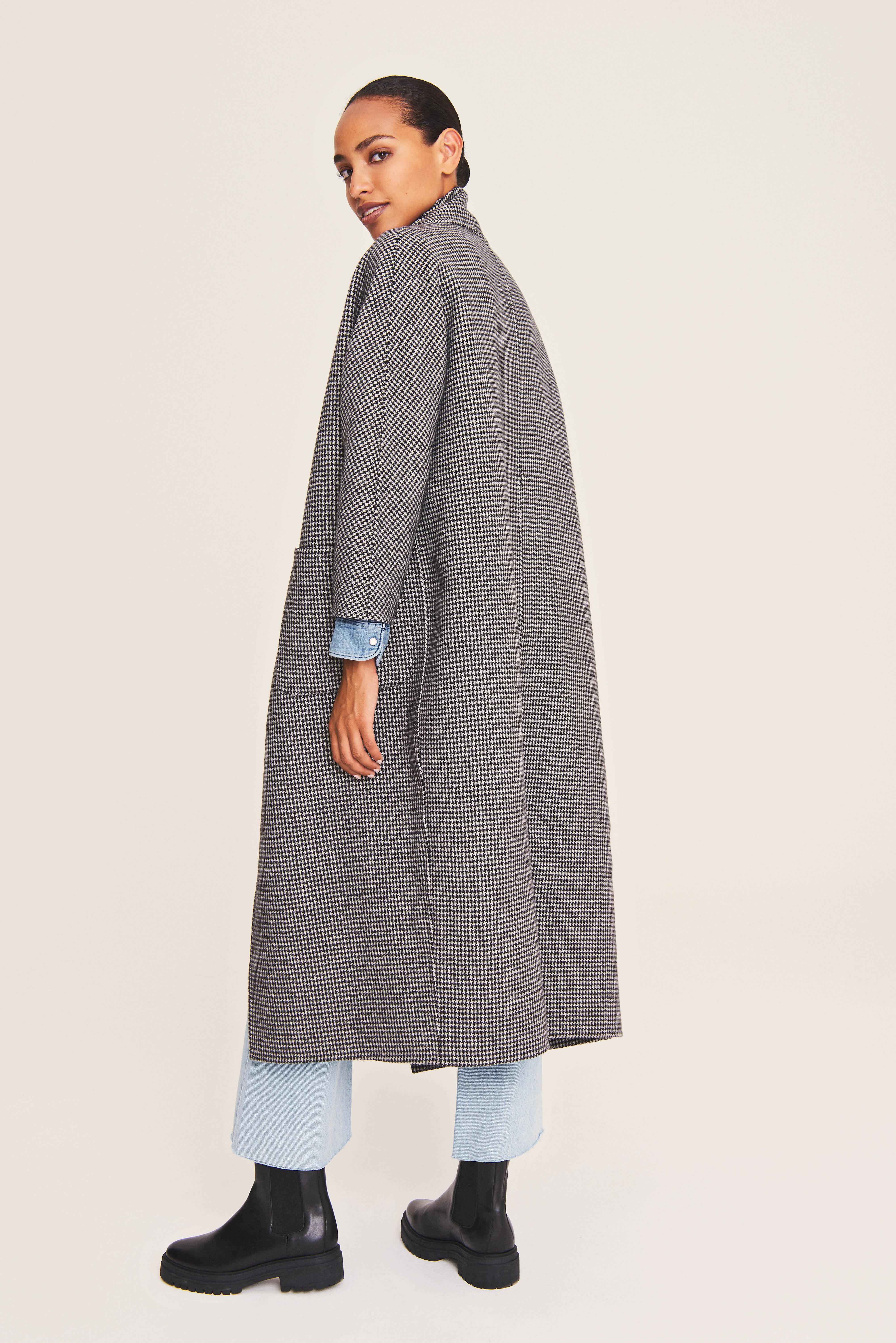 manteau gris long