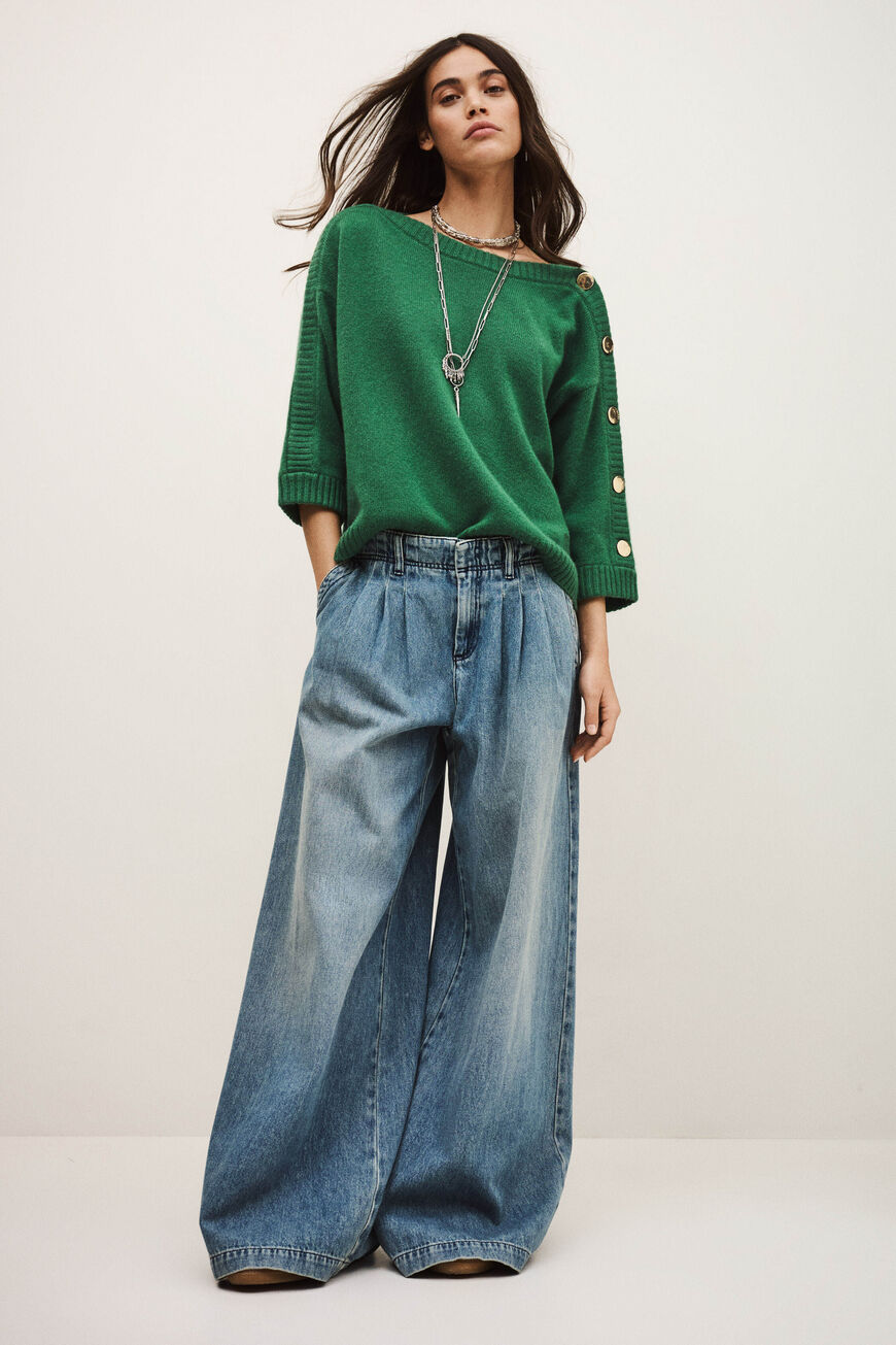 Monoprix MANCHES LONGUES COL BATEAU - Pullover - bergamote/vert Monoprix MANCHES LONGUES COL BATEAU - Pullover - bergamote/vert