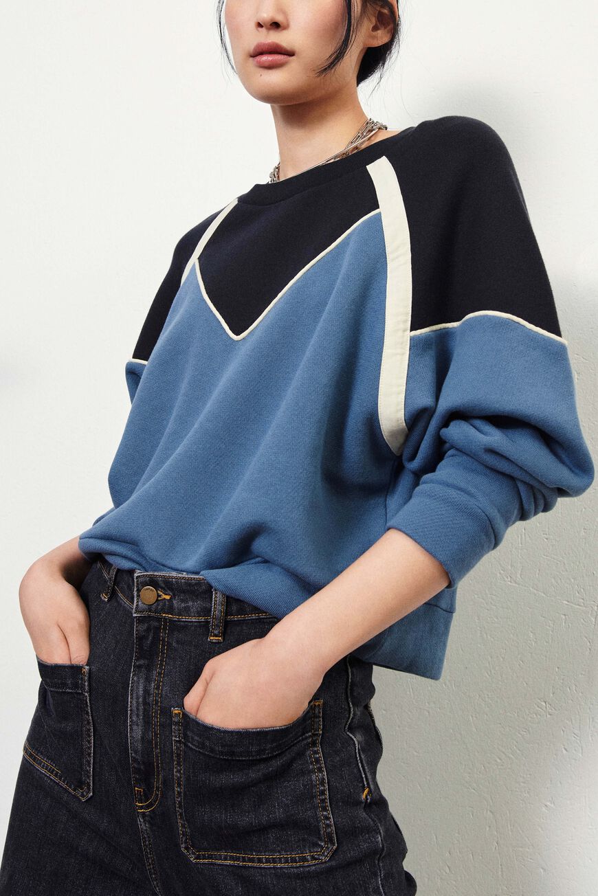 // ba&sh US Brick Sweatshirt Blue Cotton