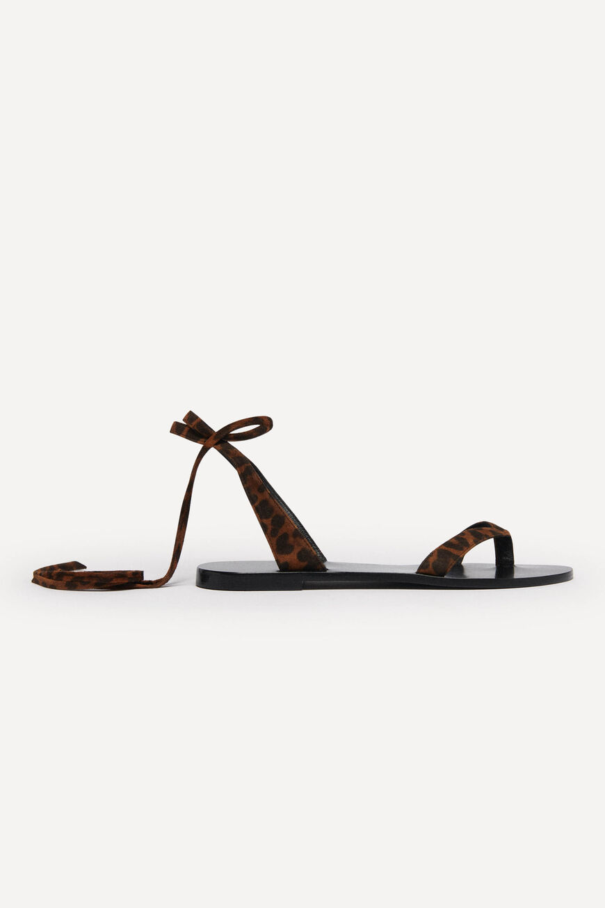 ba&sh leather sandals CAHONTAS LEOPARD