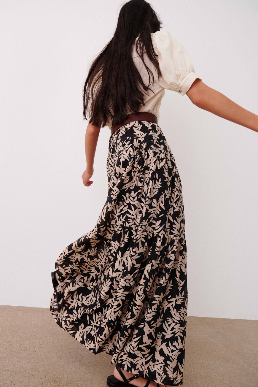 ba&sh printed maxi skirt TALLY NOIR