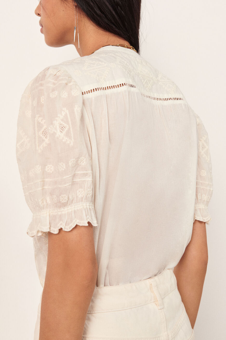 ba&sh embroidered blouse HABEL OFF WHITE