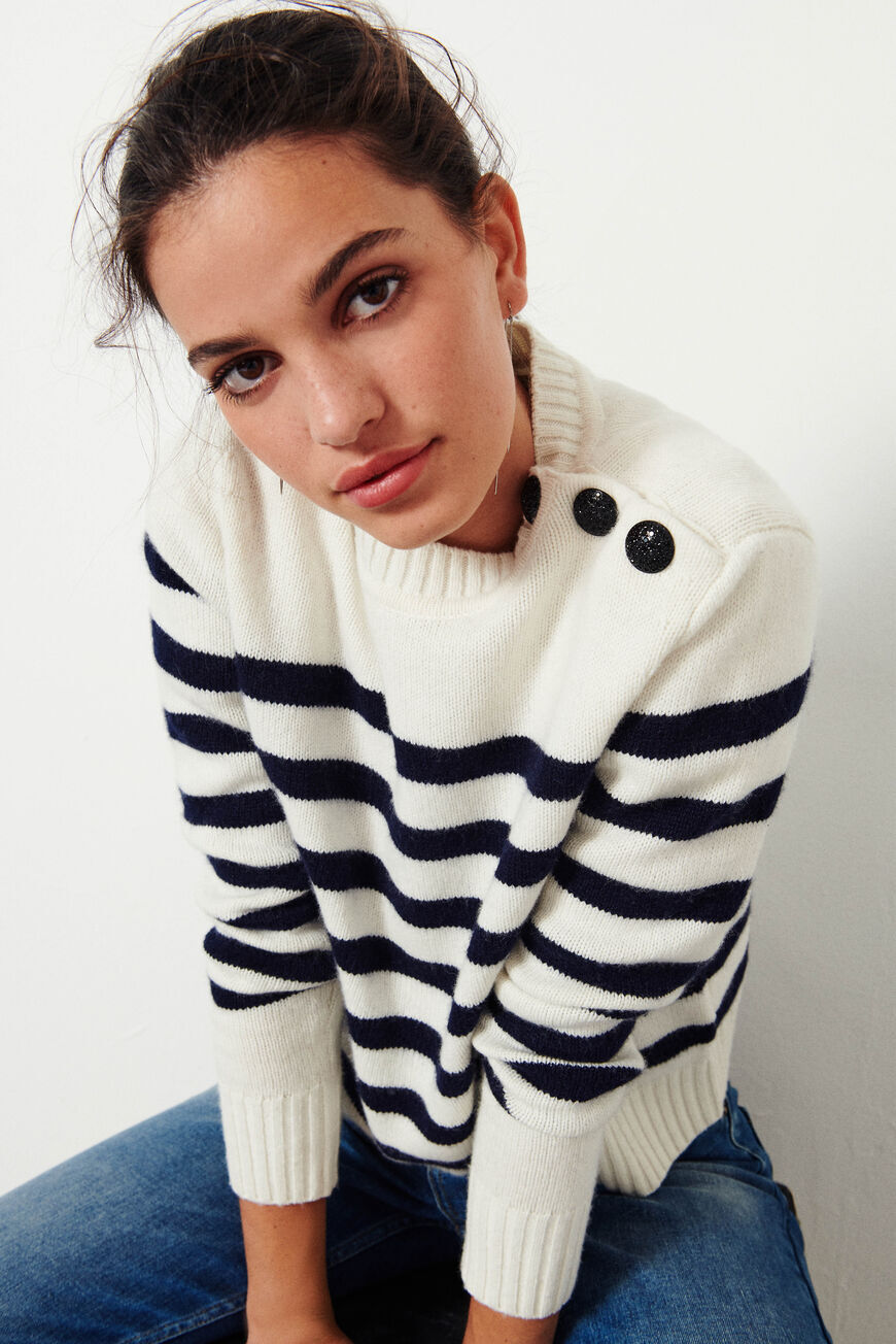 ba&sh wool striped sweater SEAN BLUE