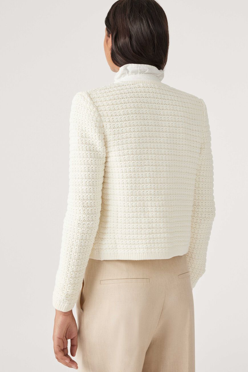 BA&SH Gaspard Knitted Cardigan in Off White