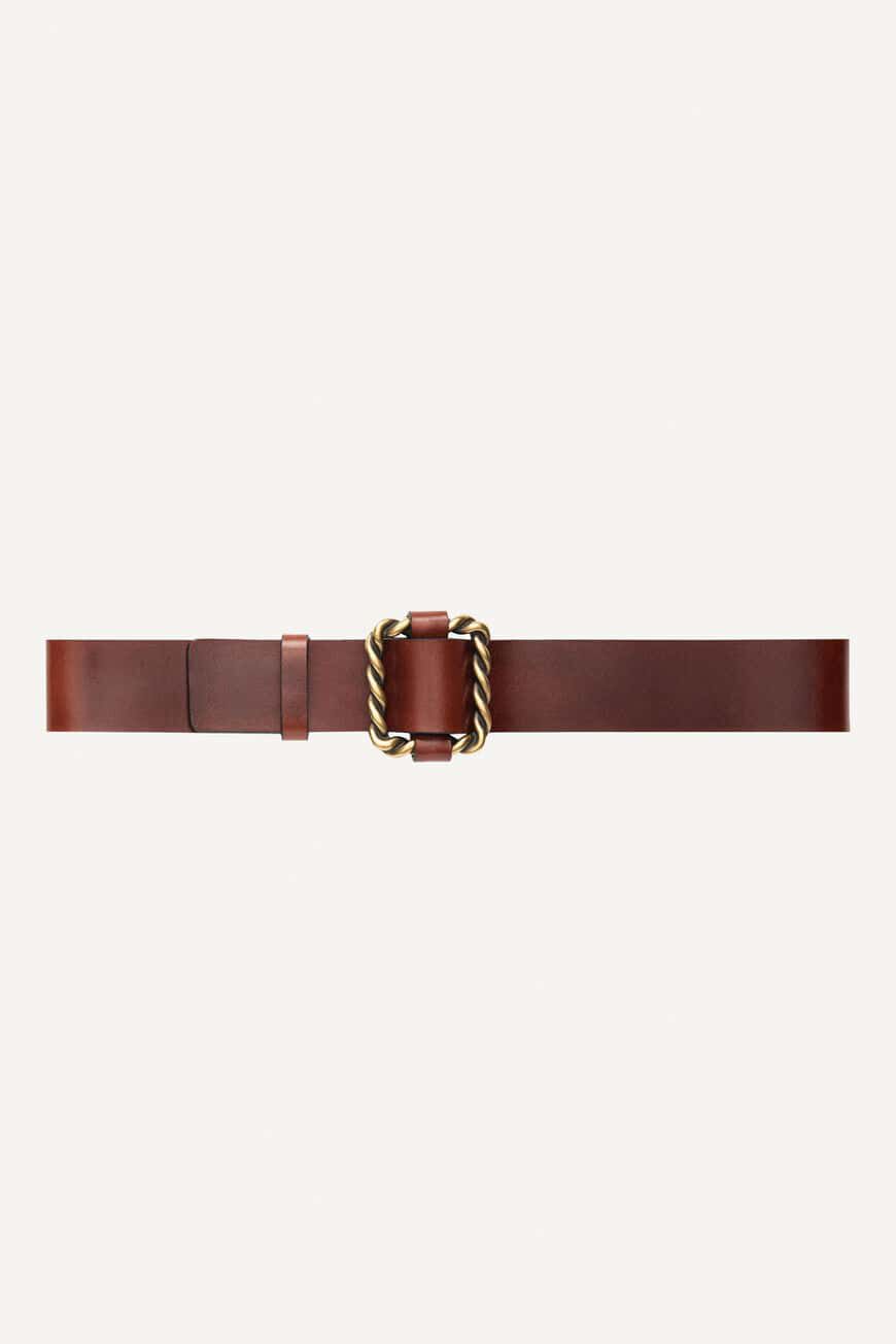 ba&sh leather belt BIMBA MARRON