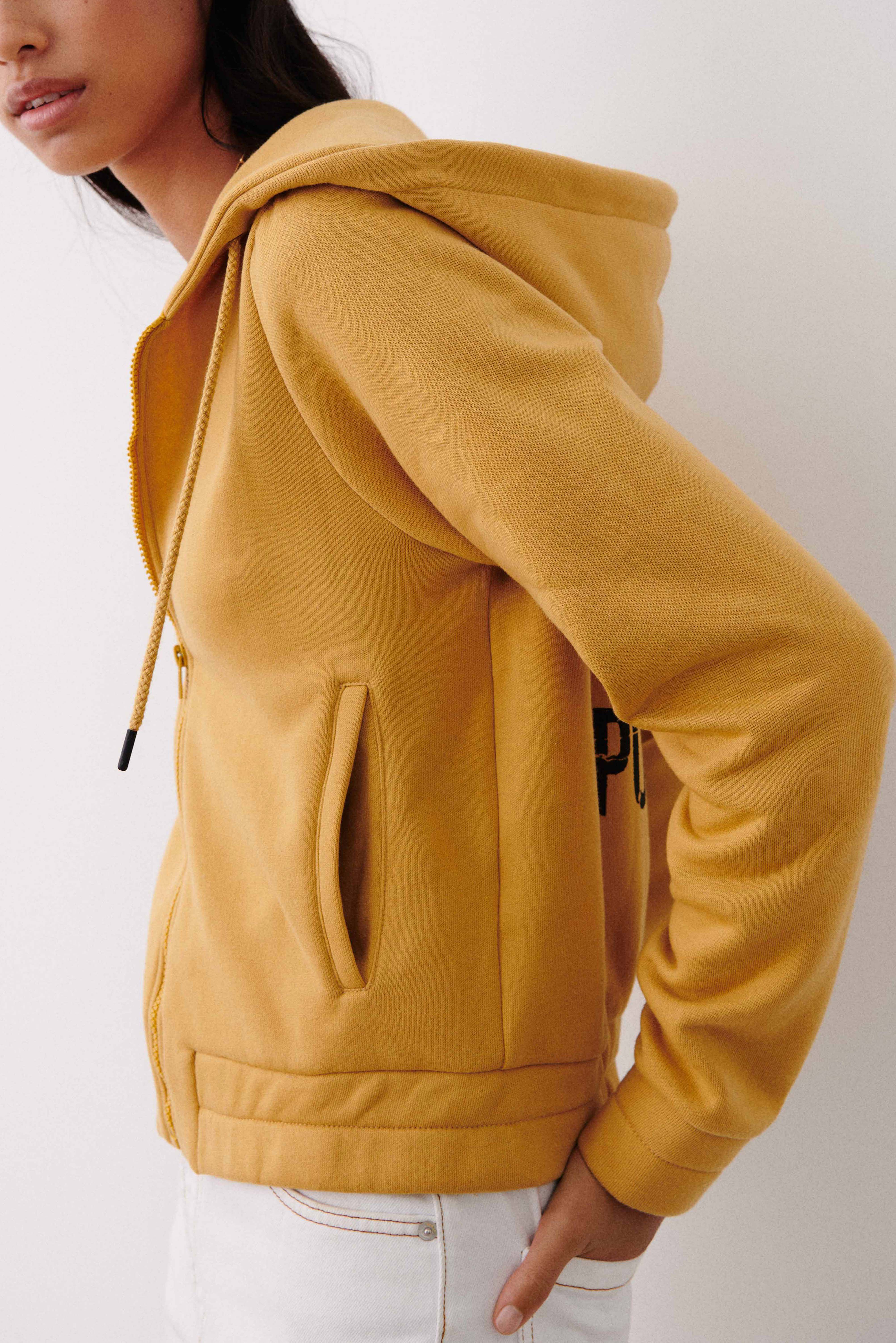 long sleeve hood zip sweater DUSTIN 
