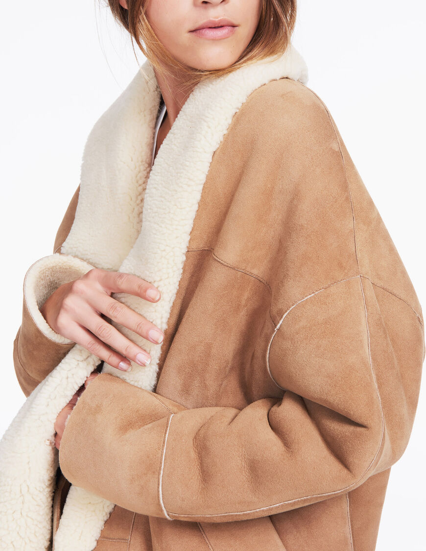 manteau peau lainée femme bash