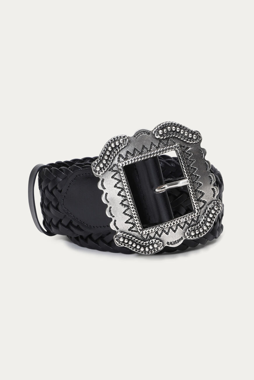 Leather Braided Belt Braid Black // ba&sh US