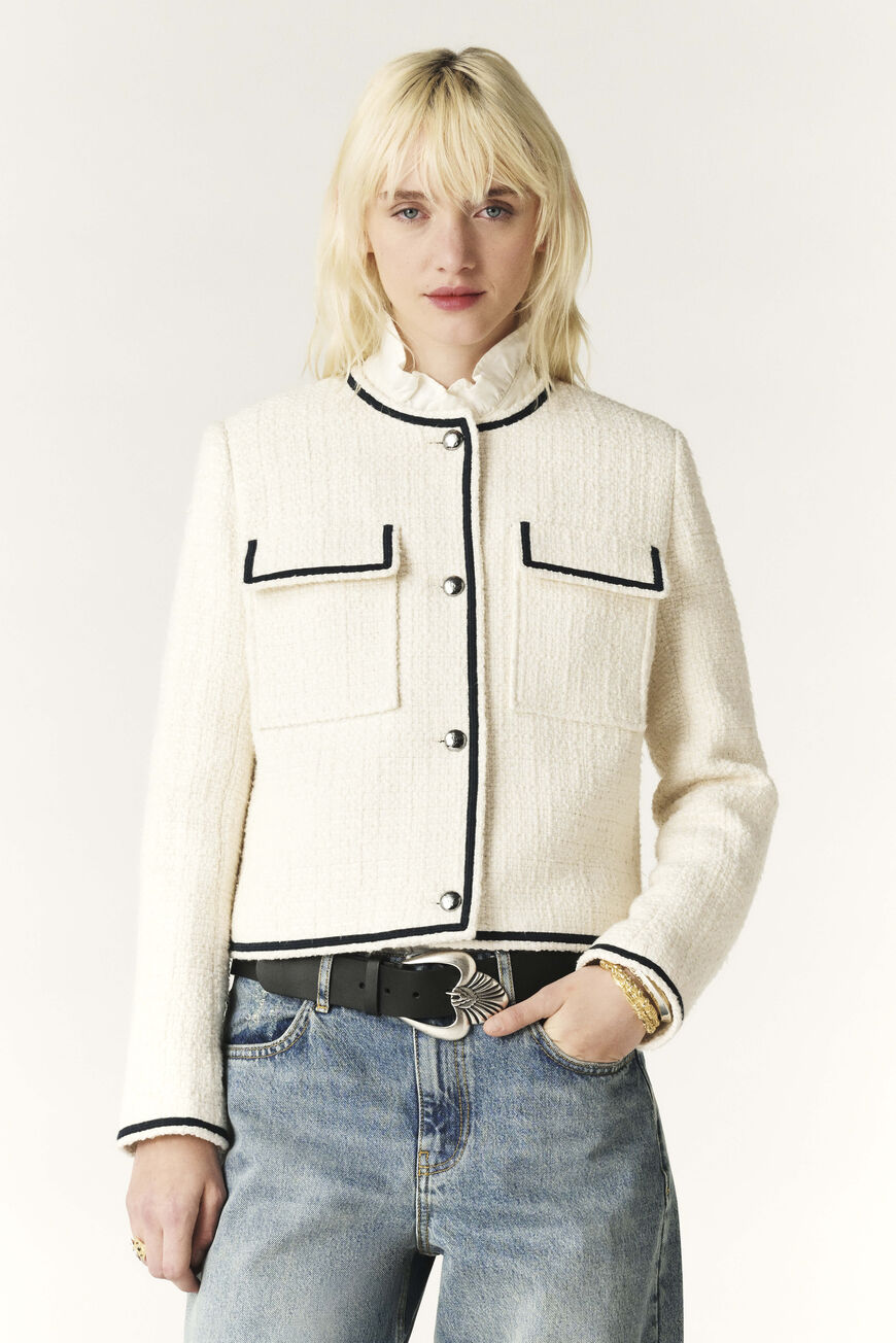 Ba&Sh Tuck Print Velvet Blazer Jacket Size L