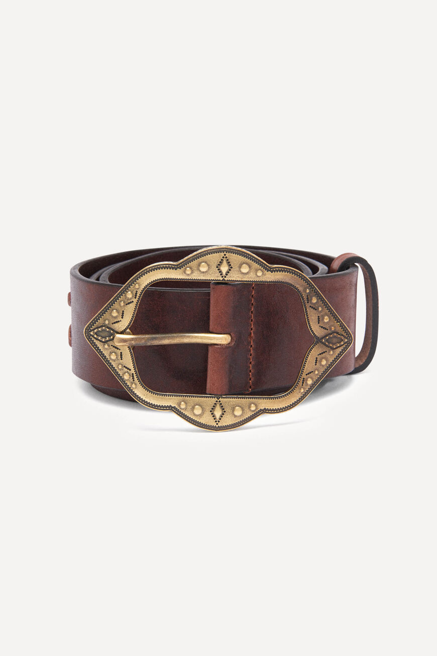 ba&sh leather belt BRUNELLE BROWN