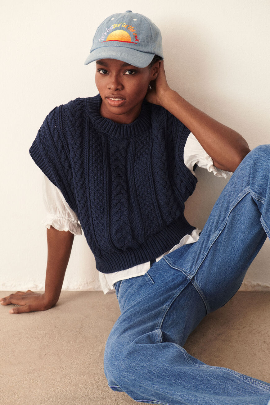ba&sh knitted vest SIAM MARINE