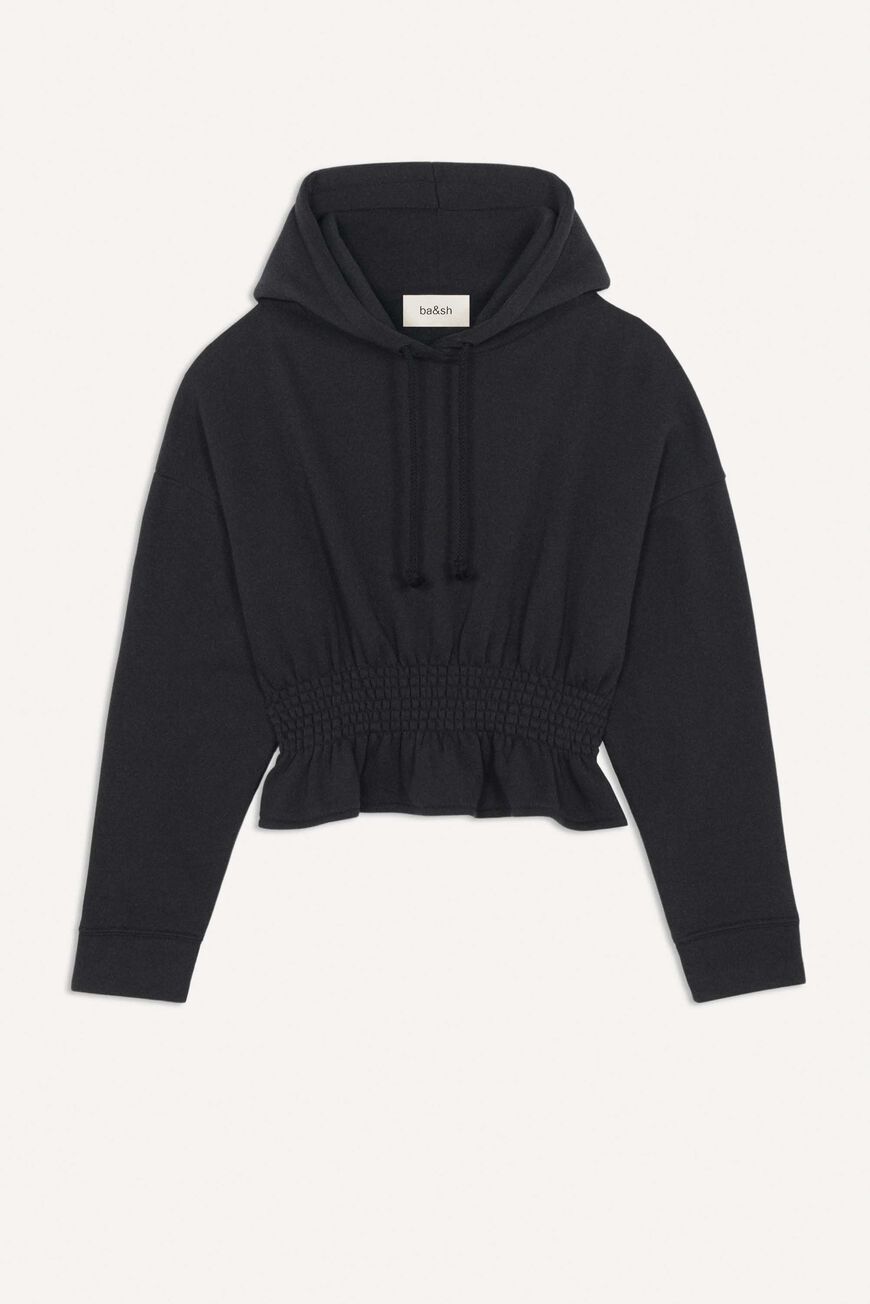 ba&sh cropped hoodie DARIS BLACK