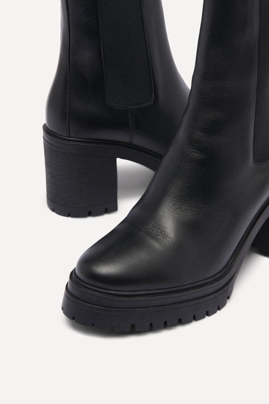 ba&sh leather boots CLARE BLACK
