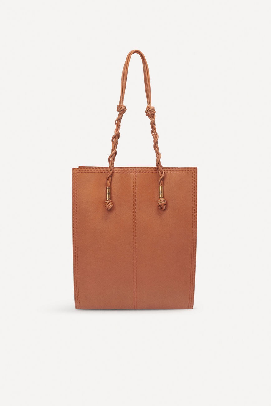 ba&sh leather tote bag HAYDEN ORANGE